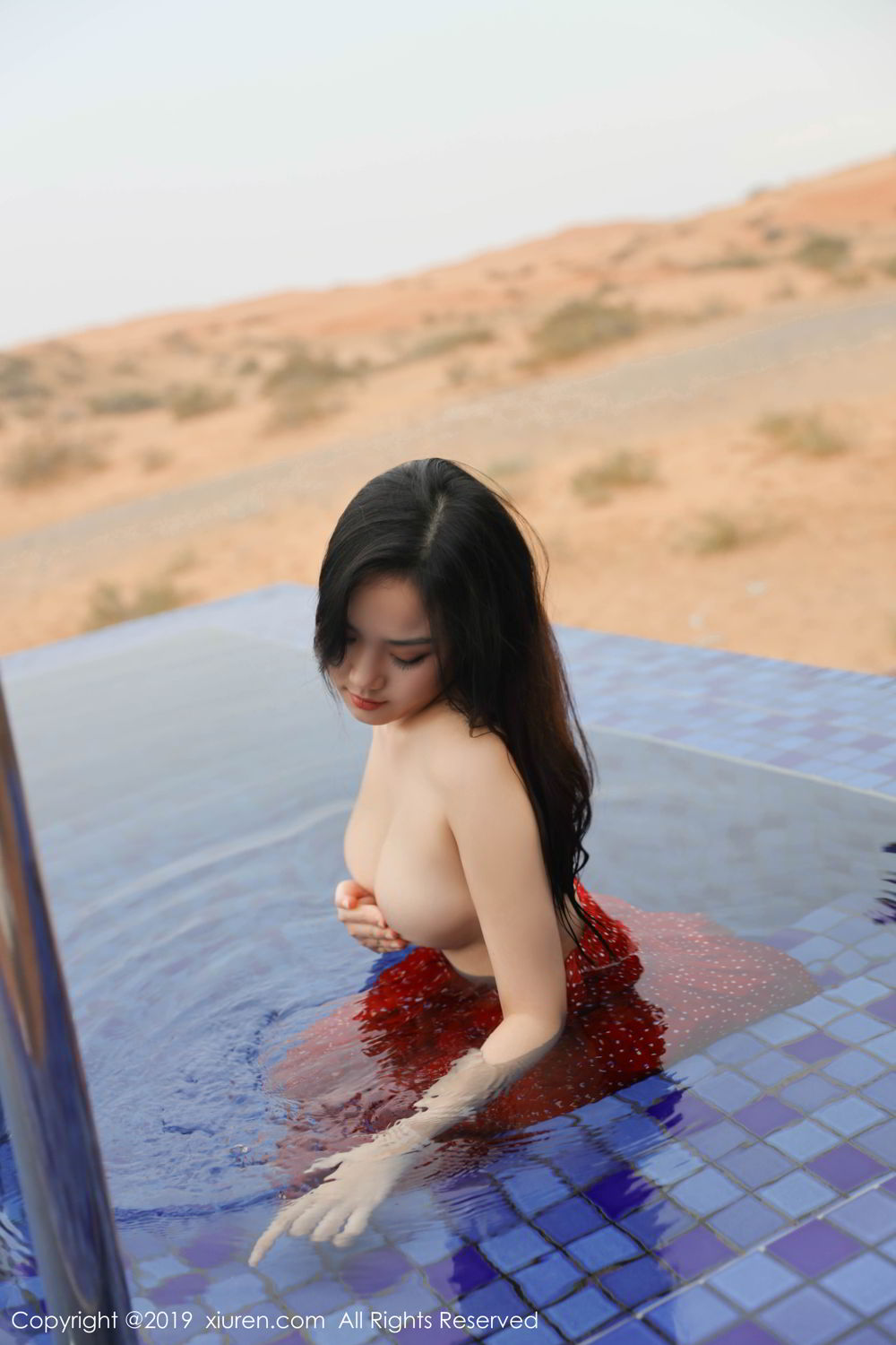 XiuRen Vol. 1388 Red Dress in Desert