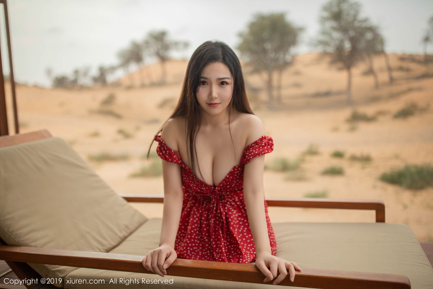 XiuRen Vol. 1388 Red Dress in Desert