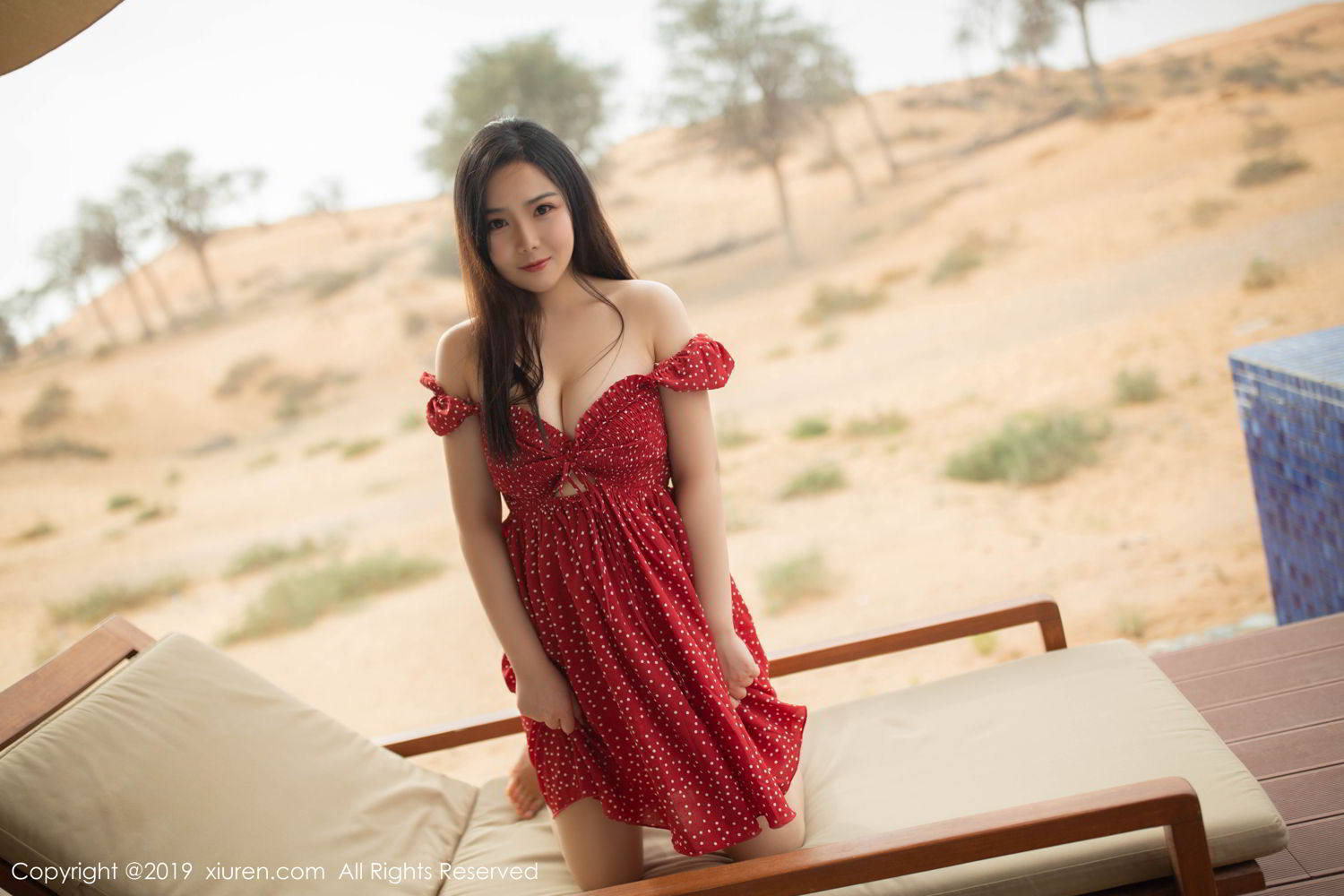 XiuRen Vol. 1388 Red Dress in Desert