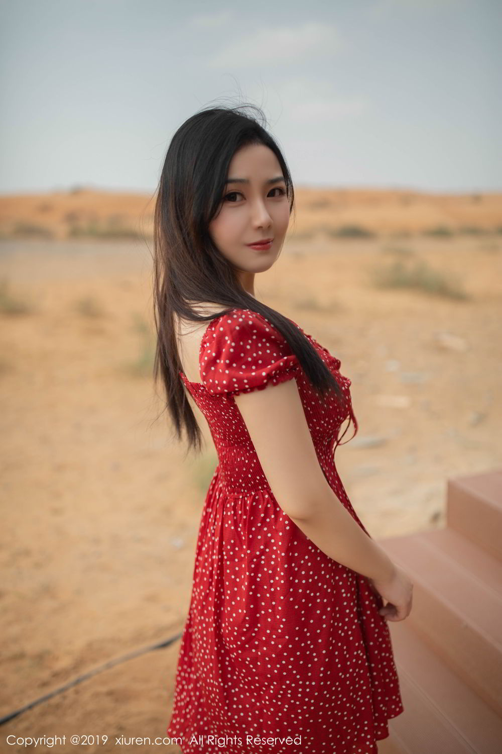 XiuRen Vol. 1388 Red Dress in Desert