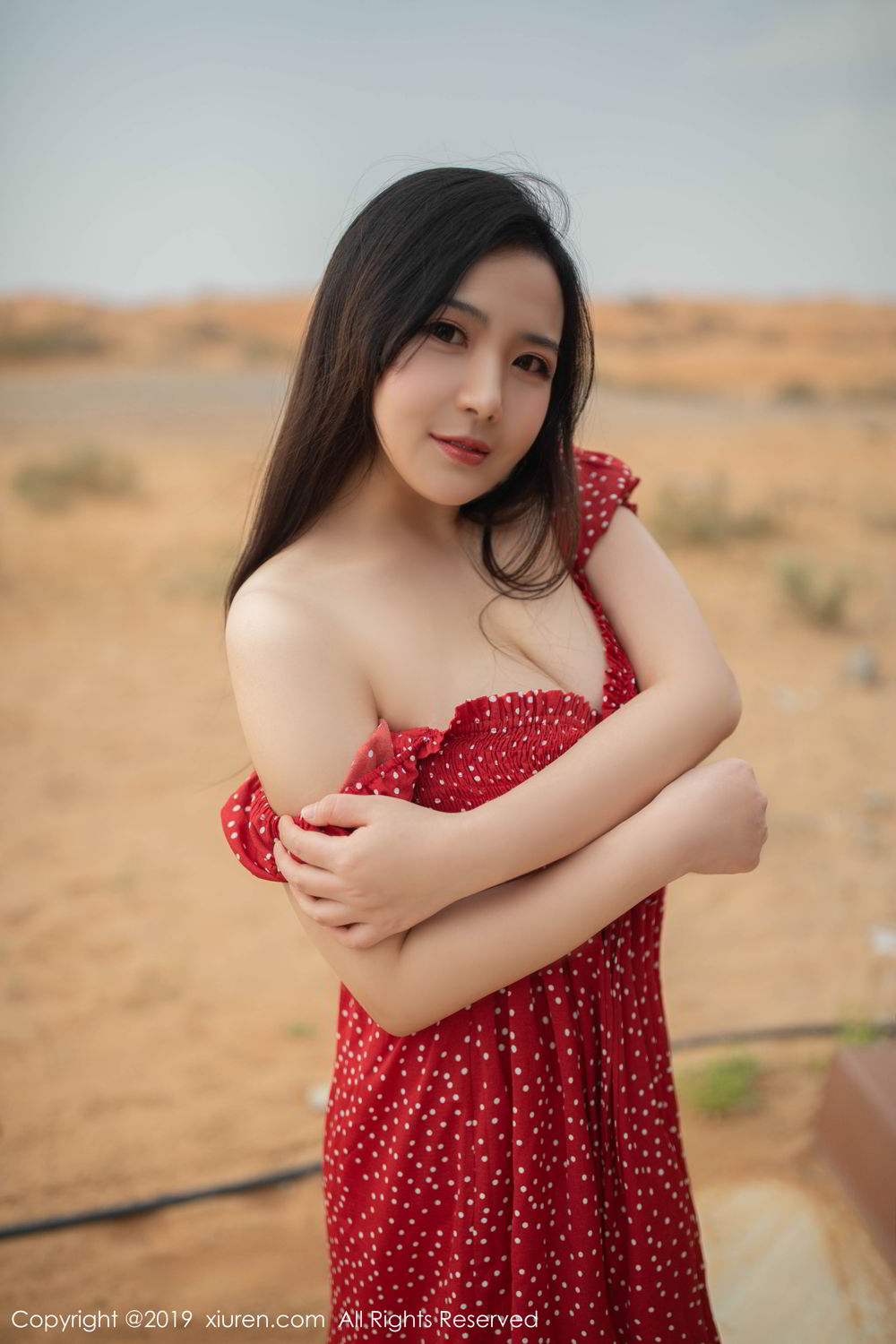 XiuRen Vol. 1388 Red Dress in Desert