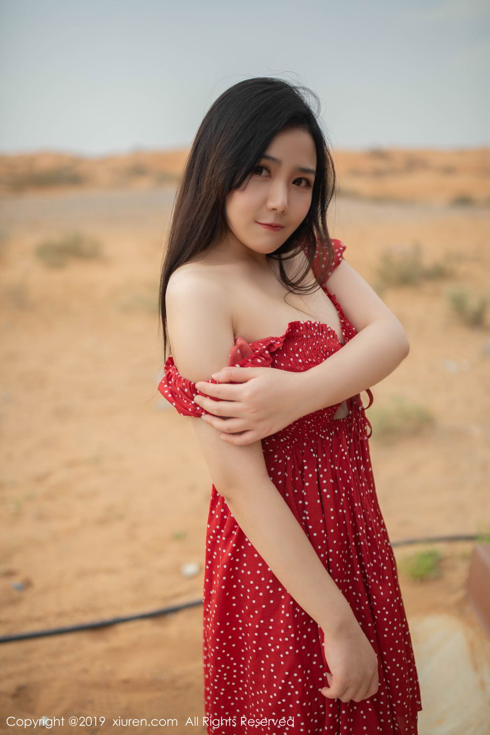 XiuRen Vol. 1388 Red Dress in Desert