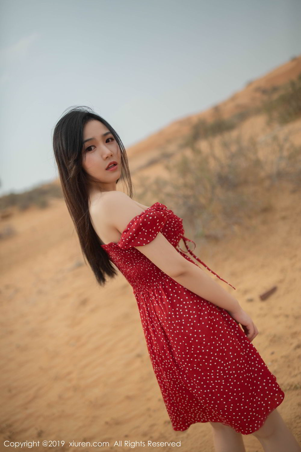 XiuRen Vol. 1388 Red Dress in Desert