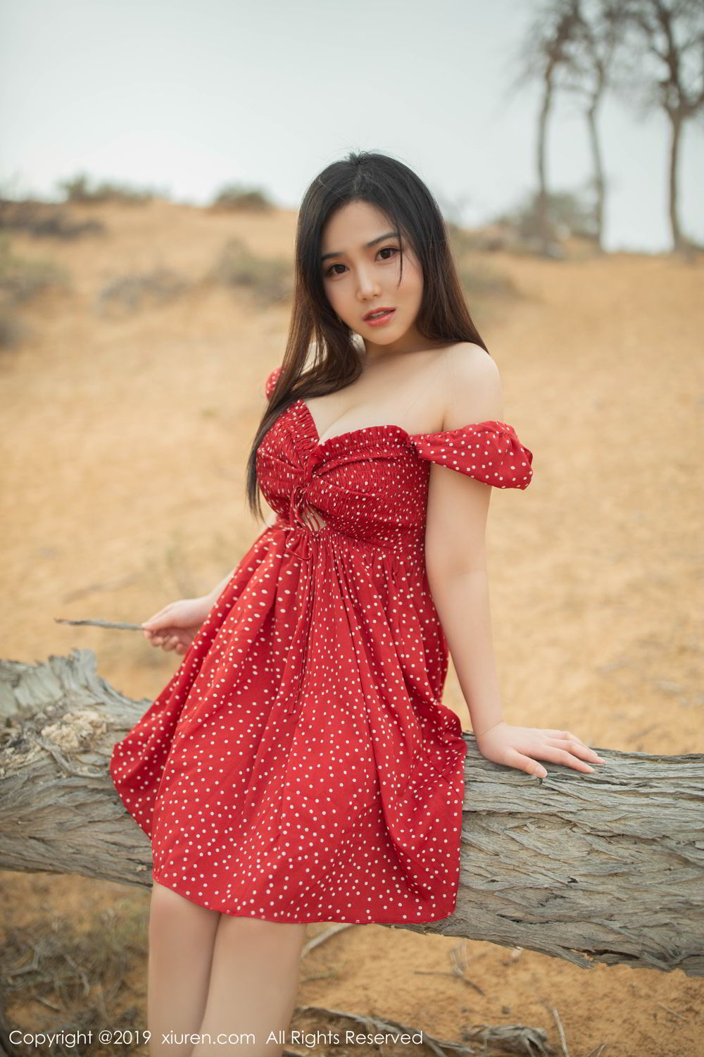 XiuRen Vol. 1388 Red Dress in Desert