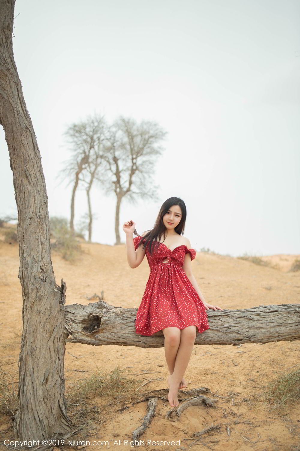 XiuRen Vol. 1388 Red Dress in Desert