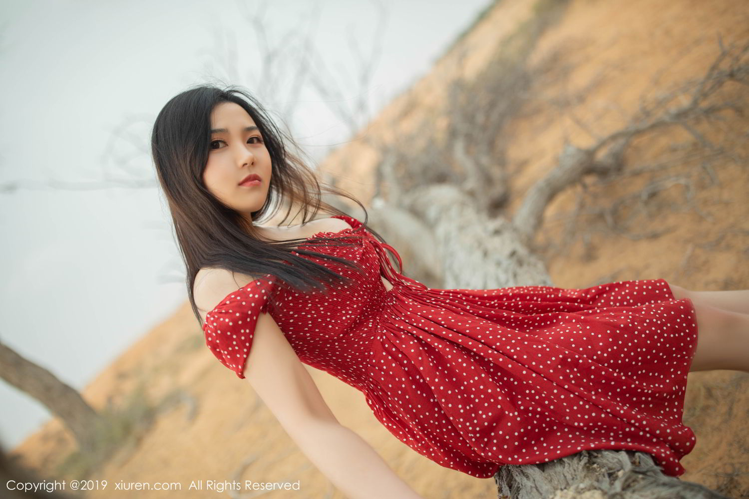 XiuRen Vol. 1388 Red Dress in Desert