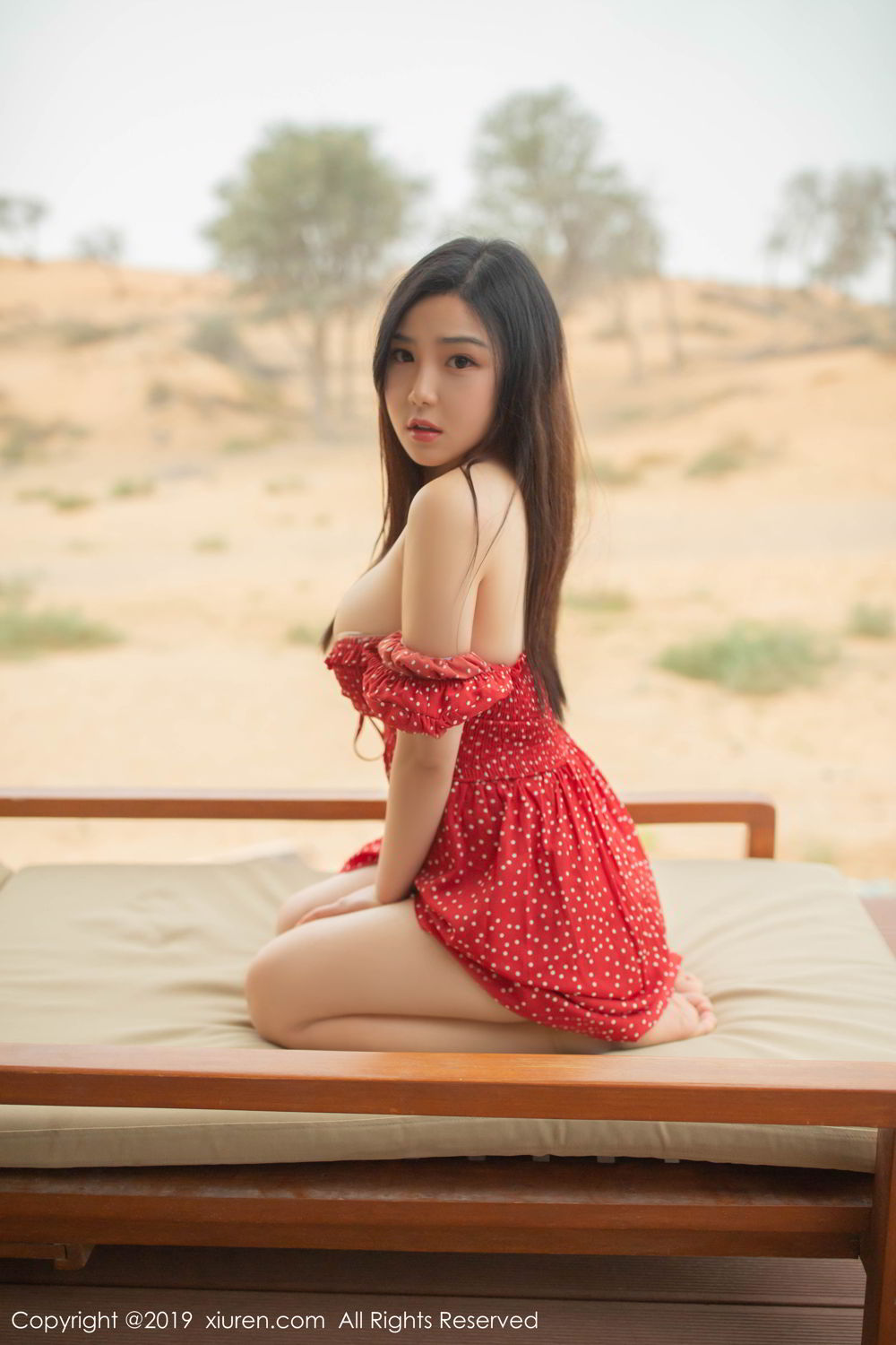 XiuRen Vol. 1388 Red Dress in Desert