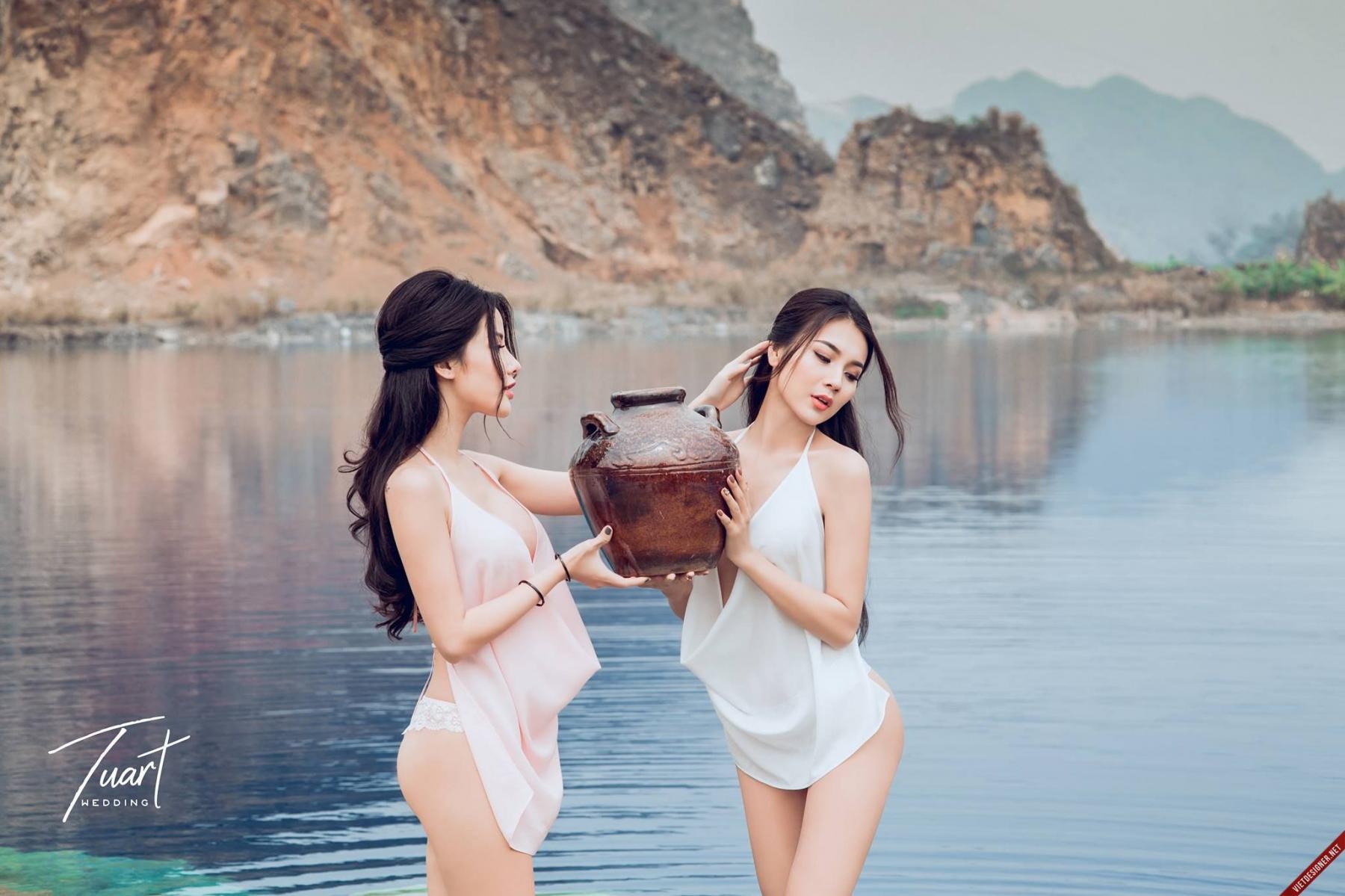 Vietnam Sexy Sisters Lakeside to Rescue Drowning Teenagers 1