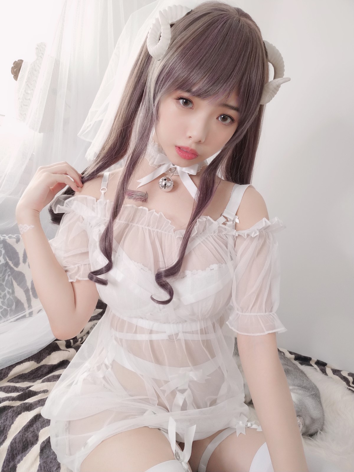 Coser@雯妹不讲道理 Vol 016 绵羊白色绑带 0009 6759650209.jpg