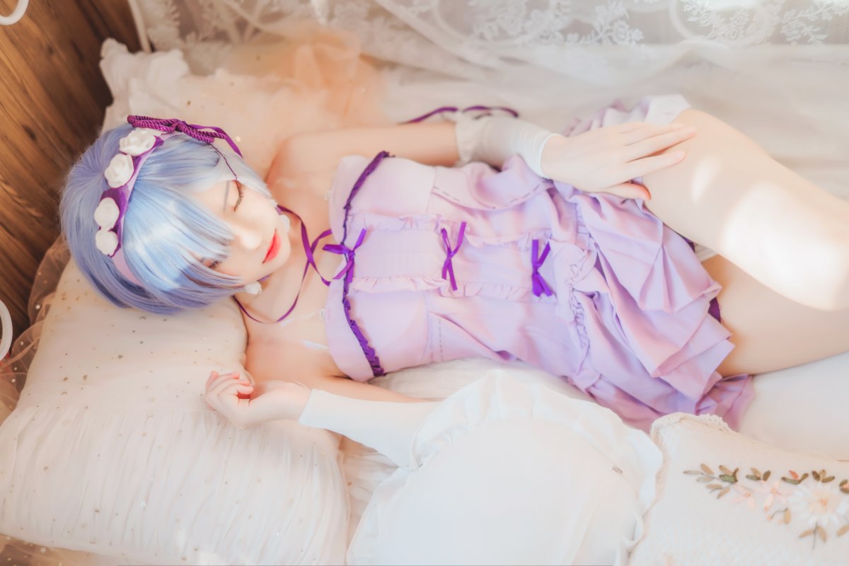 Coser@桜桃喵 Vol 137 蕾姆睡裙 0008 8025514103.jpg