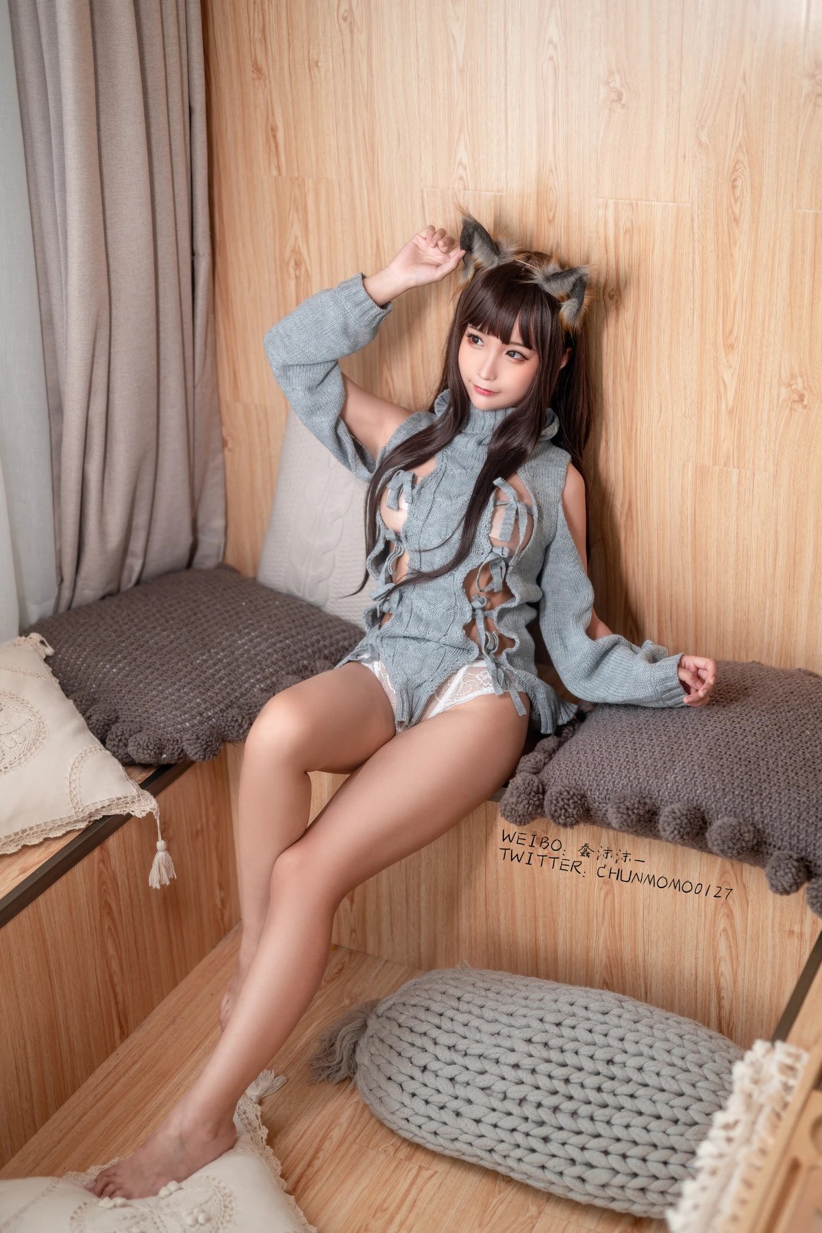 Coser@蠢沫沫 Vol 087 灰露背毛衣 0032 4554933639.jpg