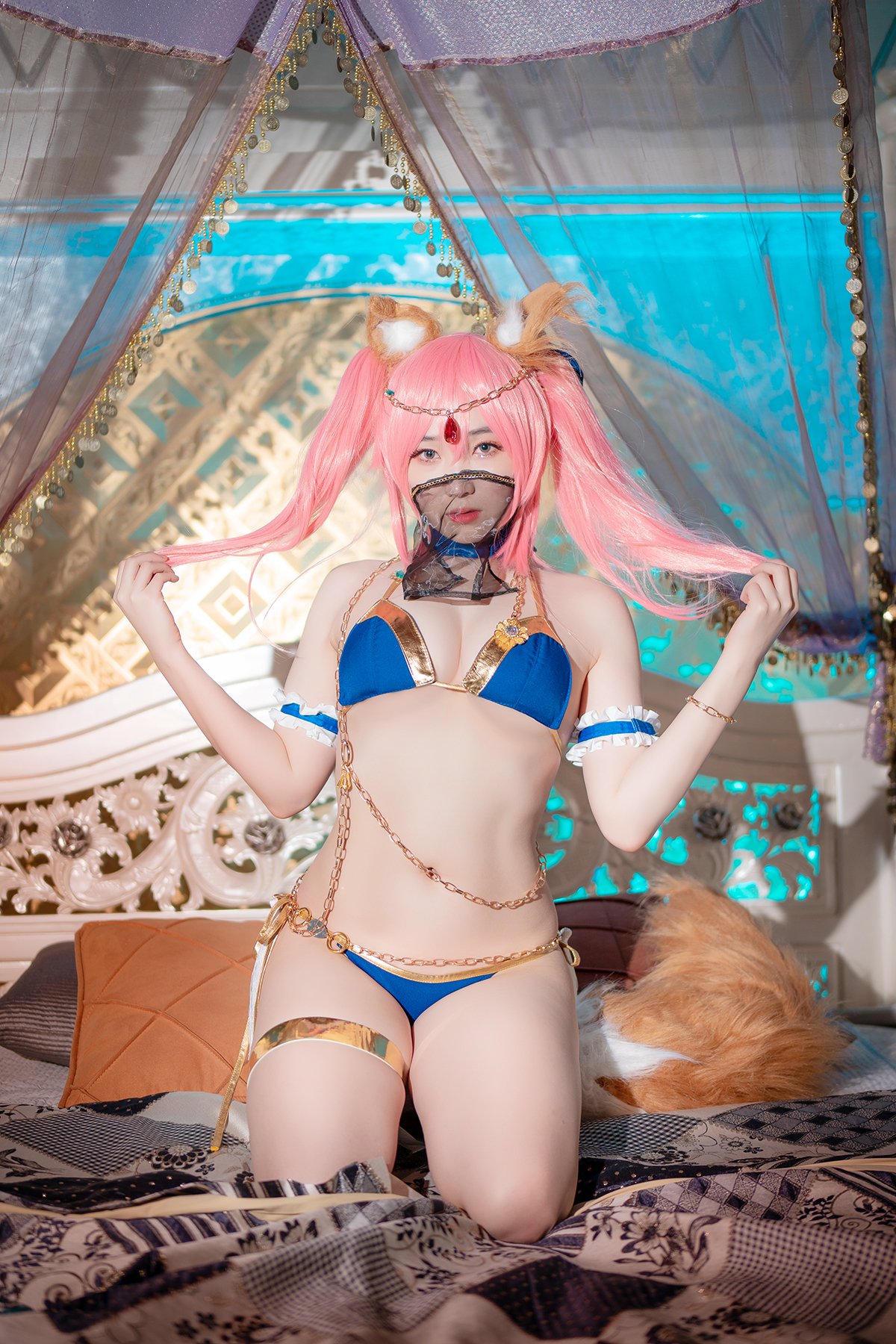 CreamSoda Bambi 밤비 Cosplay Tamamo and Kama 000