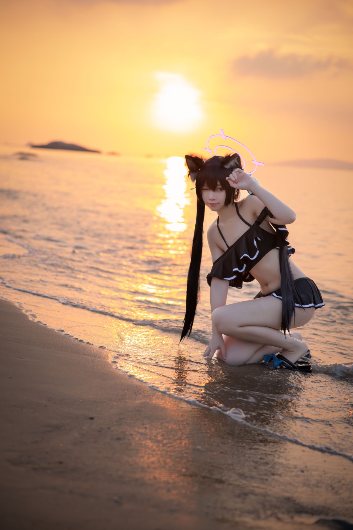 Coser@G44不会受伤 Vol 085 碧蓝档案 黑見芹香 海边泳装 0009 6619074681.jpg