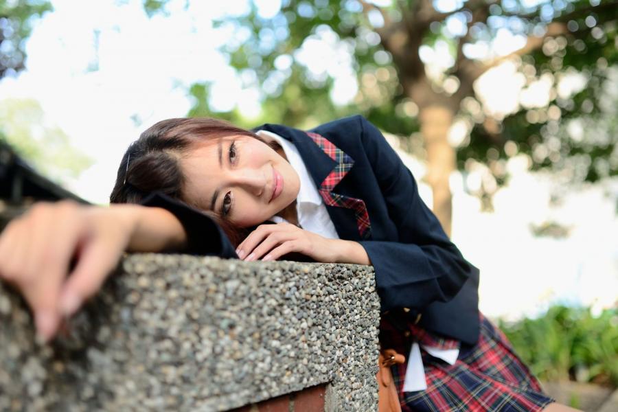 Liao Ting Lian Sexy Asian Student on the way to School