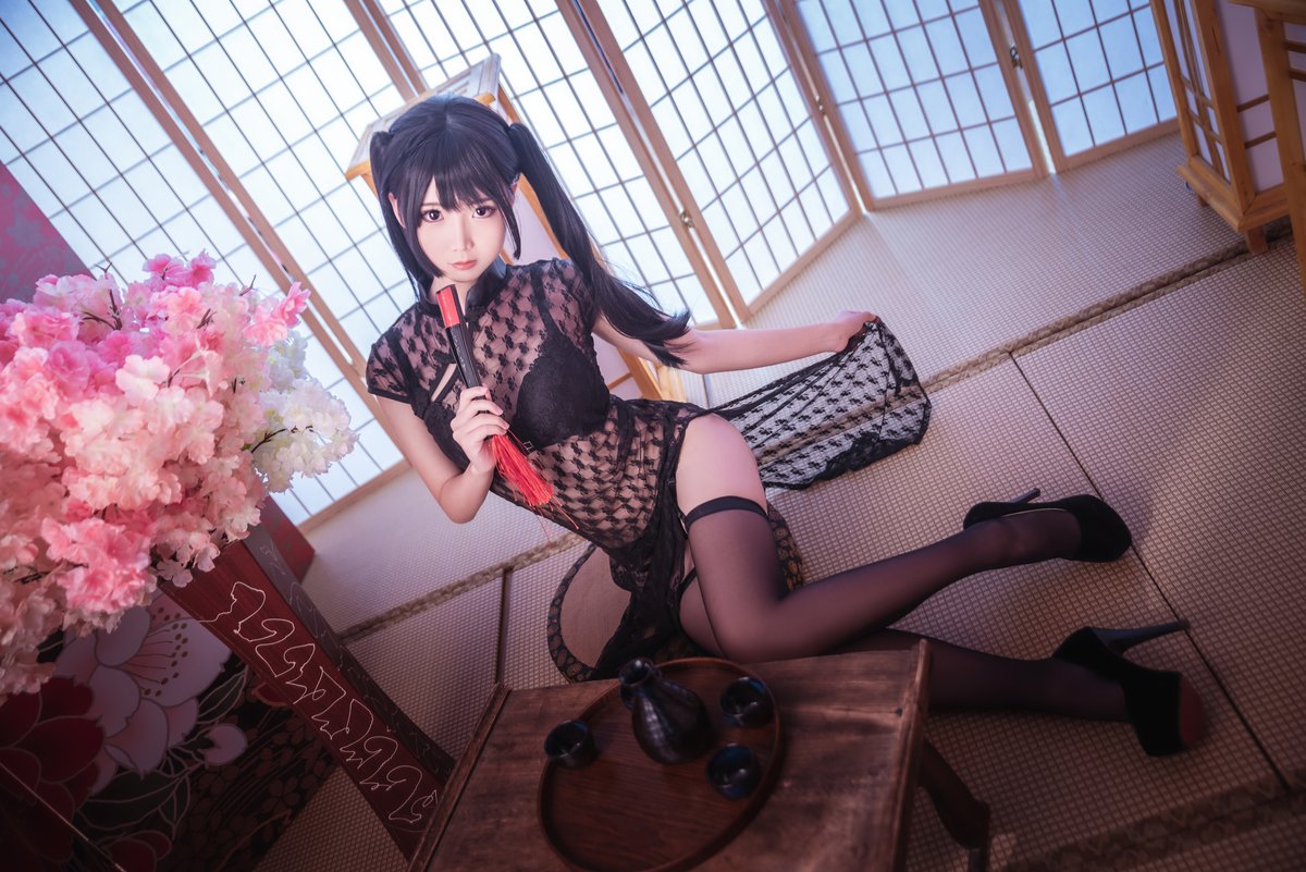 Coser@面饼仙儿 Vol 018 黑丝情趣旗袍 0001 9407654247.jpg