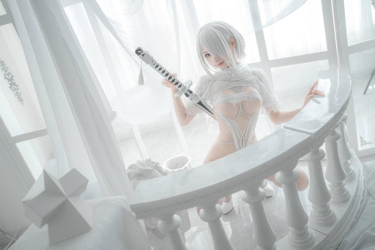 Coser@蠢沫沫 Vol 140 2B 白婚纱 0008 6448007740.jpg