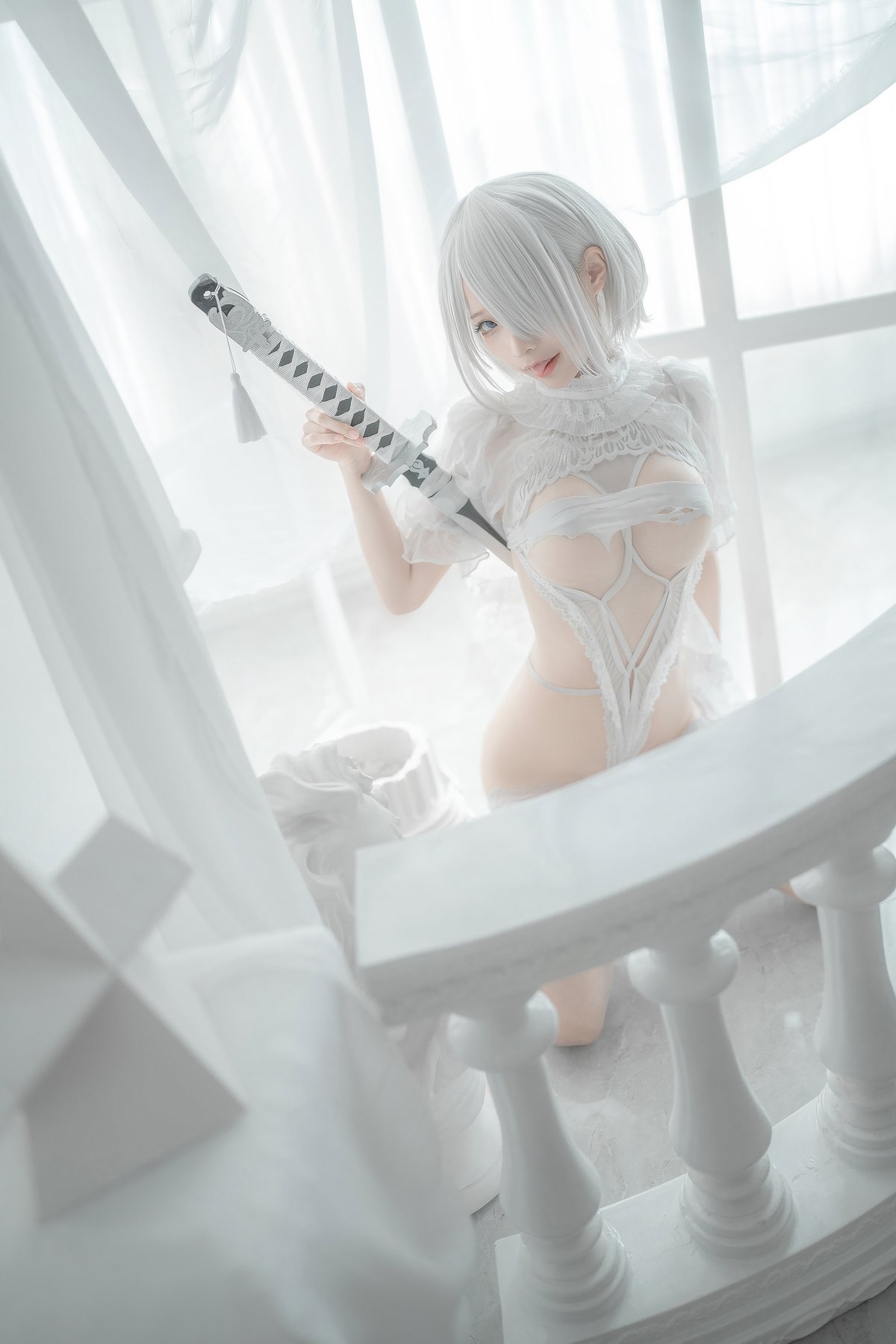 Coser@蠢沫沫 Vol 140 2B 白婚纱 0009 8546672420.jpg