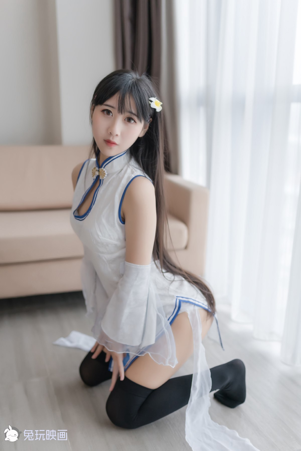 Coser@兔玩映画 Vol 046 白色旗袍 0039 6562335379.jpg