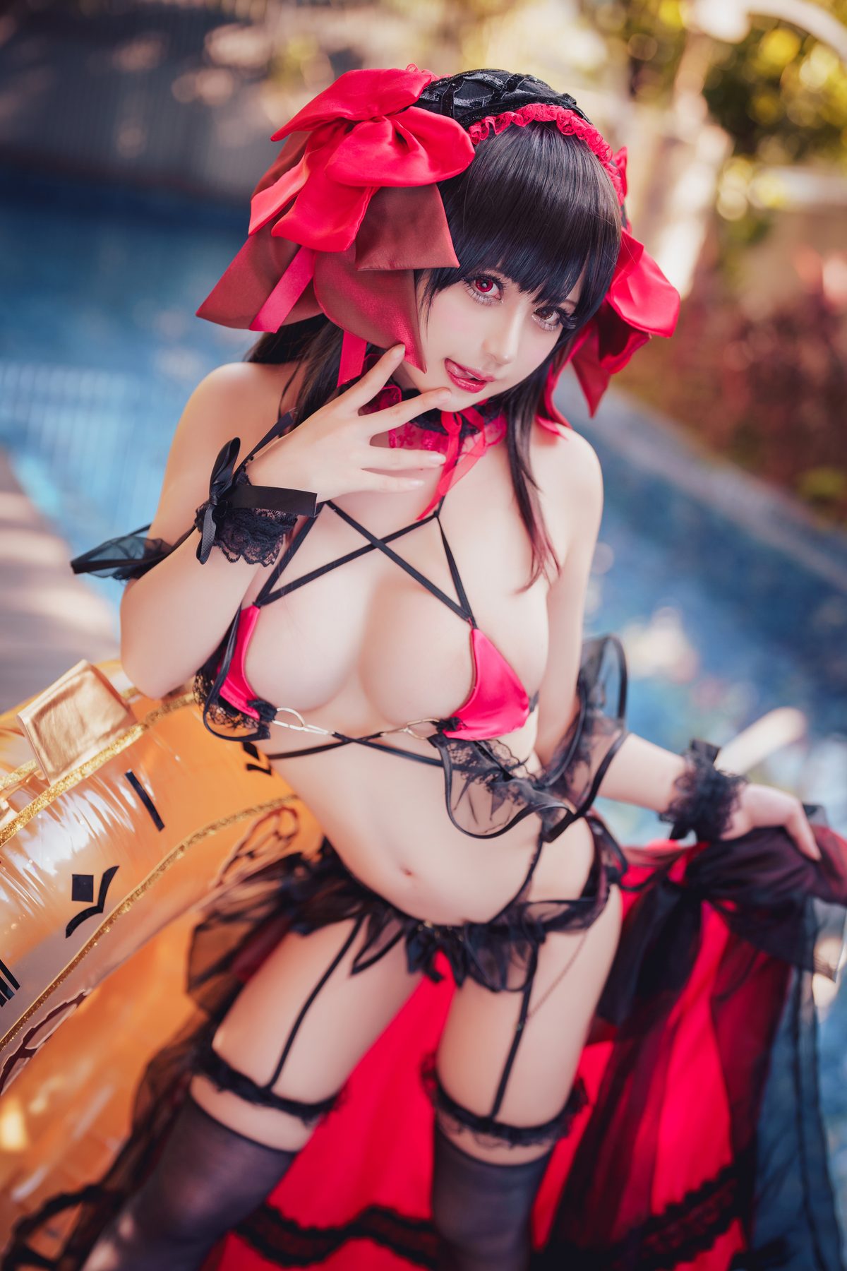 Coser@沖田凜花Rinka Kurumi Tokisaki Swimsuit 0002 4139152128.jpg