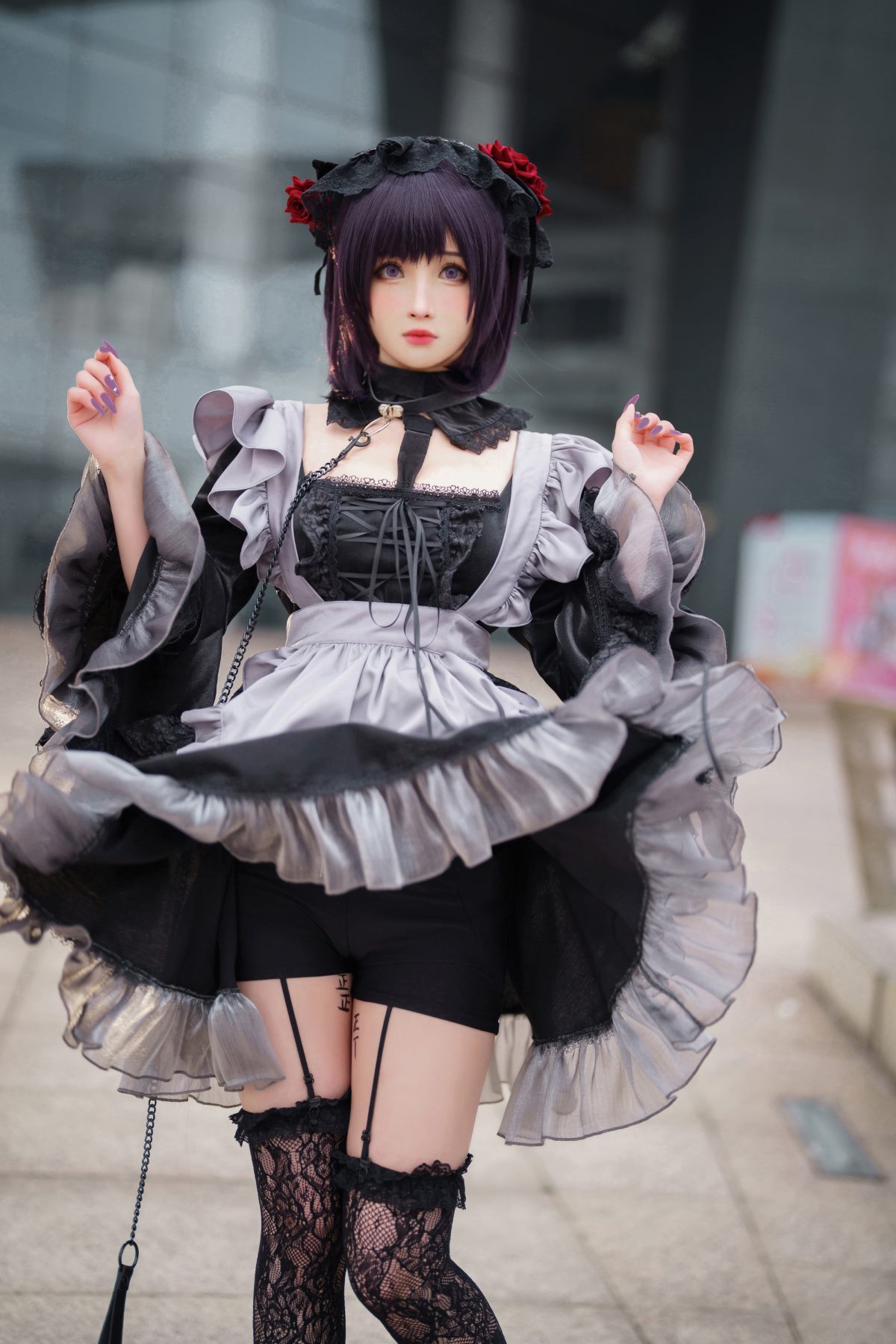 Coser@rioko凉凉子 Vol 085 更衣人偶坠入爱河 喜多川海梦cos黑江雫女仆装 漫展 game 0077 4015509167.jpg