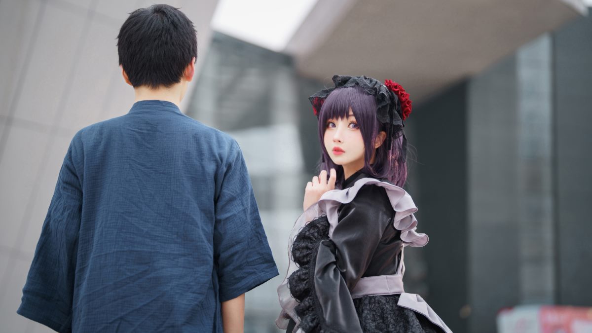 Coser@rioko凉凉子 Vol 085 更衣人偶坠入爱河 喜多川海梦cos黑江雫女仆装 漫展 game 0082 5090502501.jpg