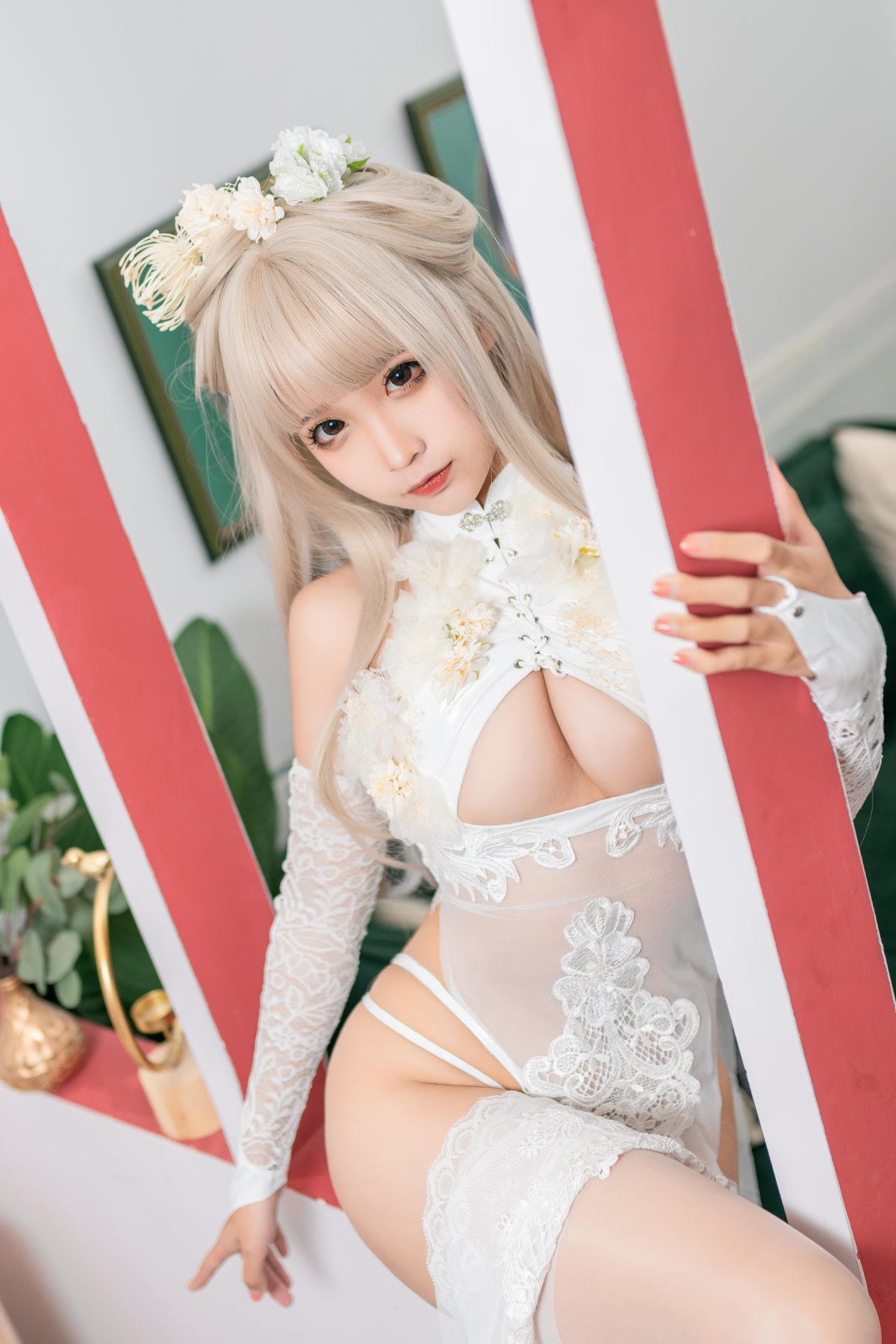 Coser@蠢沫沫 Vol 157 沫沫真爱版 歪萌白旗袍 0007 6838729043.jpg