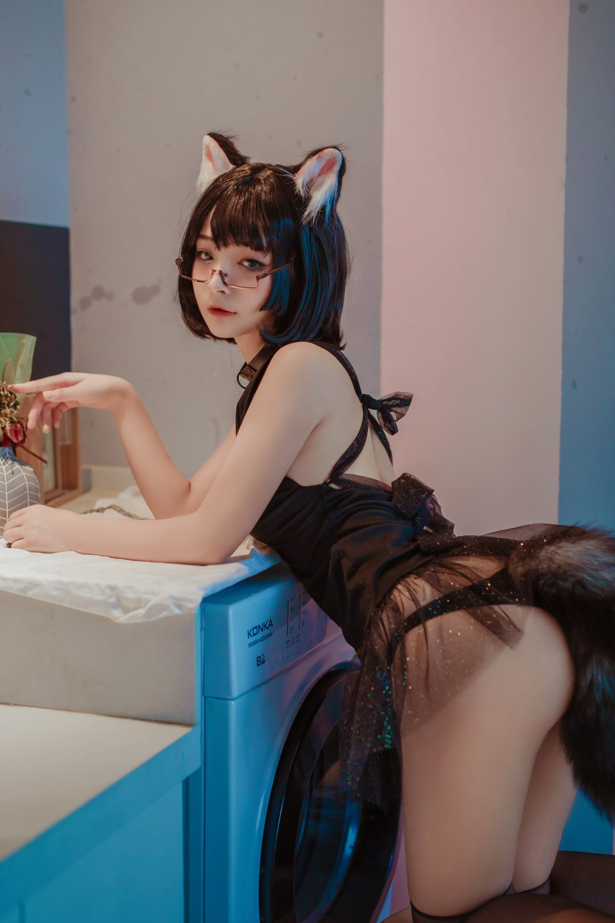 Coser@yuuhui玉汇 Vol 001 猫猫头黑裙子 0007 9616976437.jpg