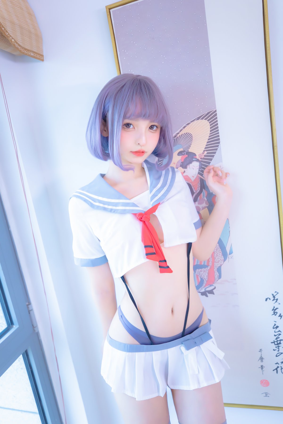 Coser@神楽坂真冬 Vol.080 灰丝吊带JK 0045