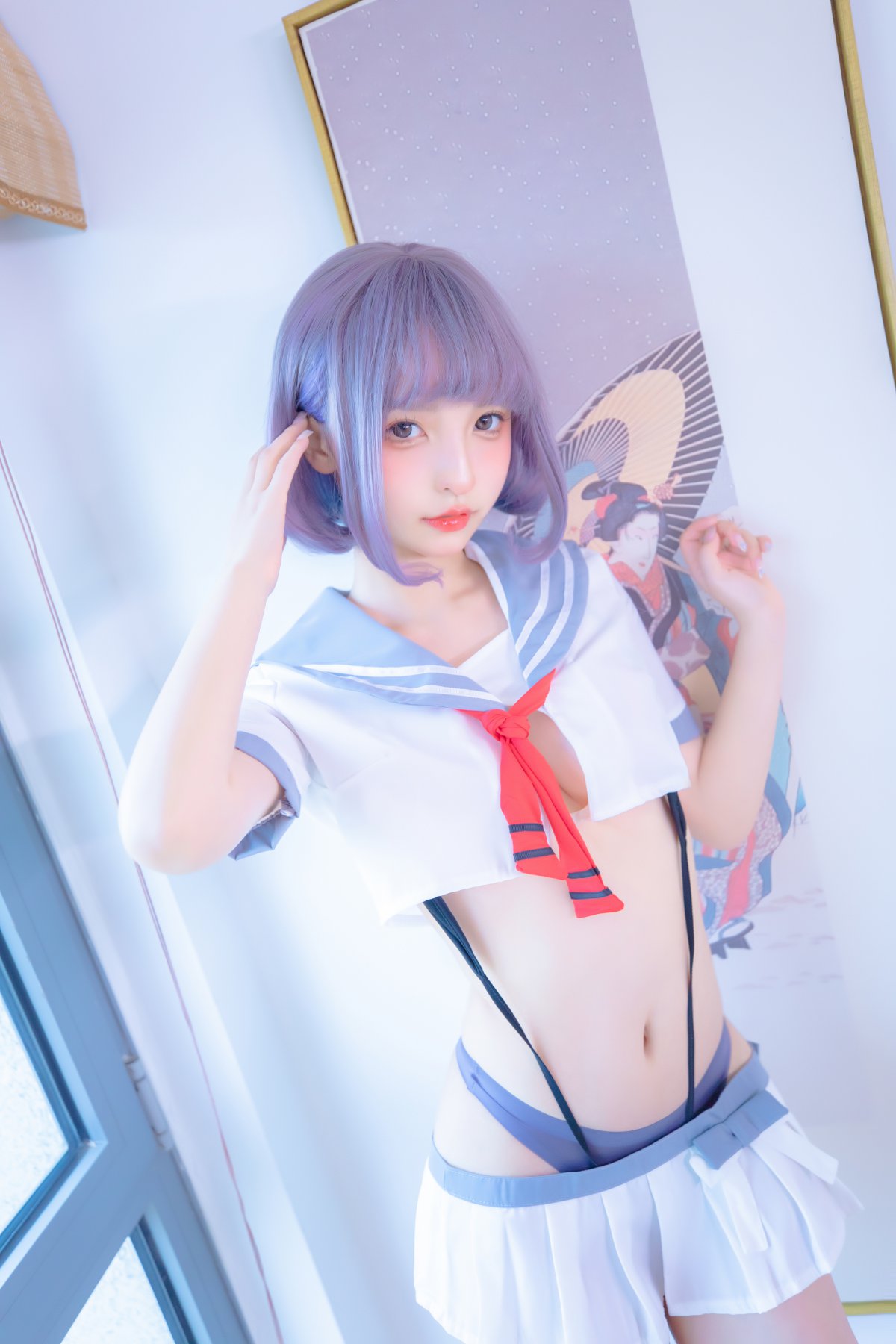 Coser@神楽坂真冬 Vol.080 灰丝吊带JK 0056