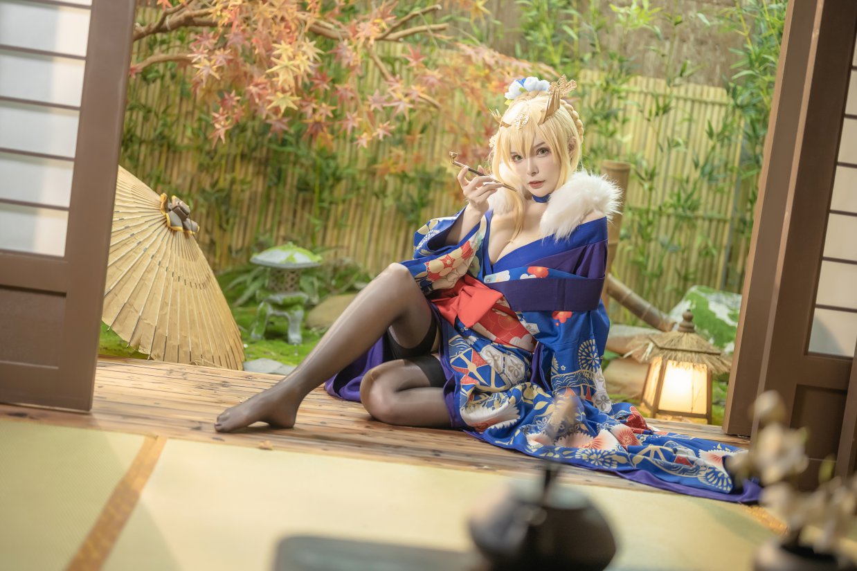 Coser@秋和柯基 Vol.056 白枪呆 同人和服 0001