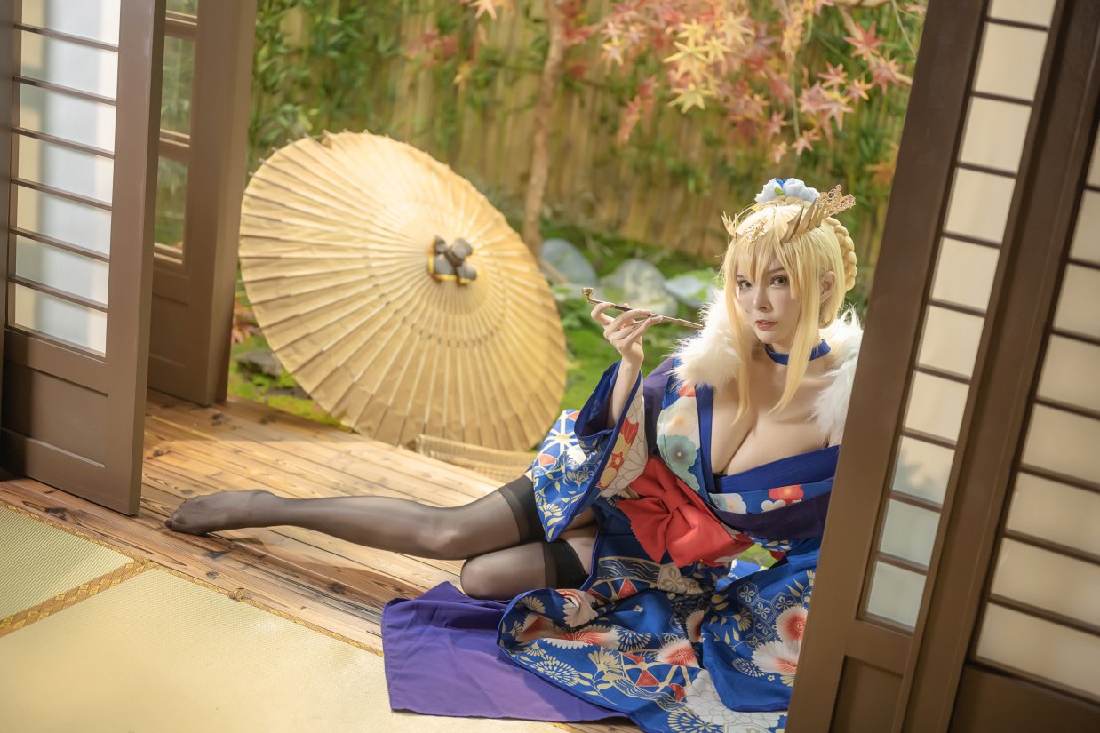 Coser@秋和柯基 Vol.056 白枪呆 同人和服 0034