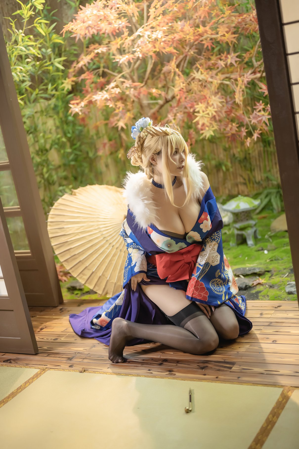 Coser@秋和柯基 Vol.056 白枪呆 同人和服 0045