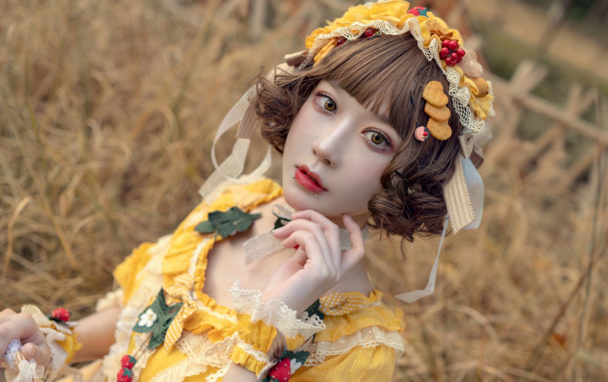 Coser@阿包也是兔娘 Vol.018 lolita黄裙 0012