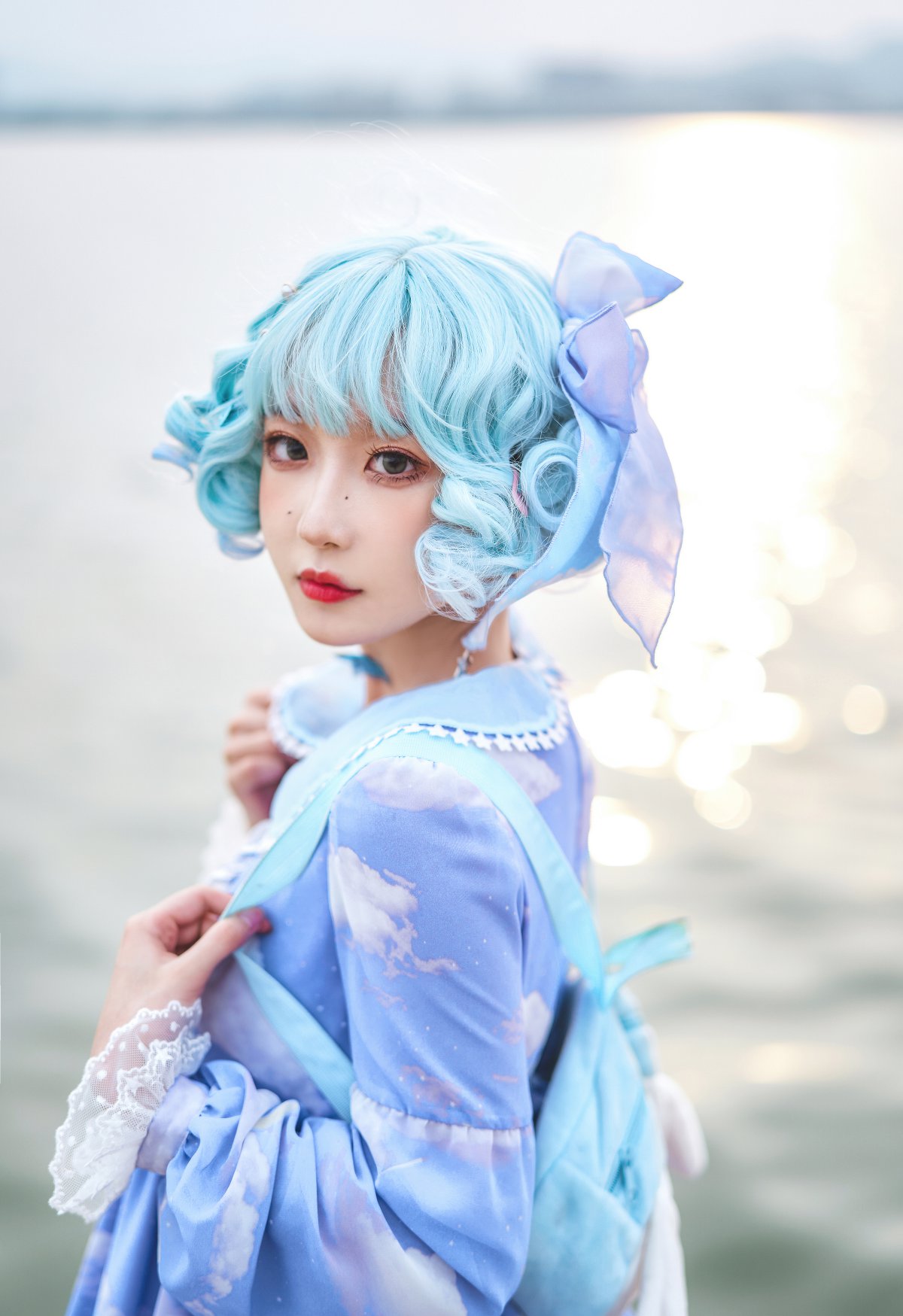 Coser@阿包也是兔娘 Vol.016 lolita蓝裙 0006