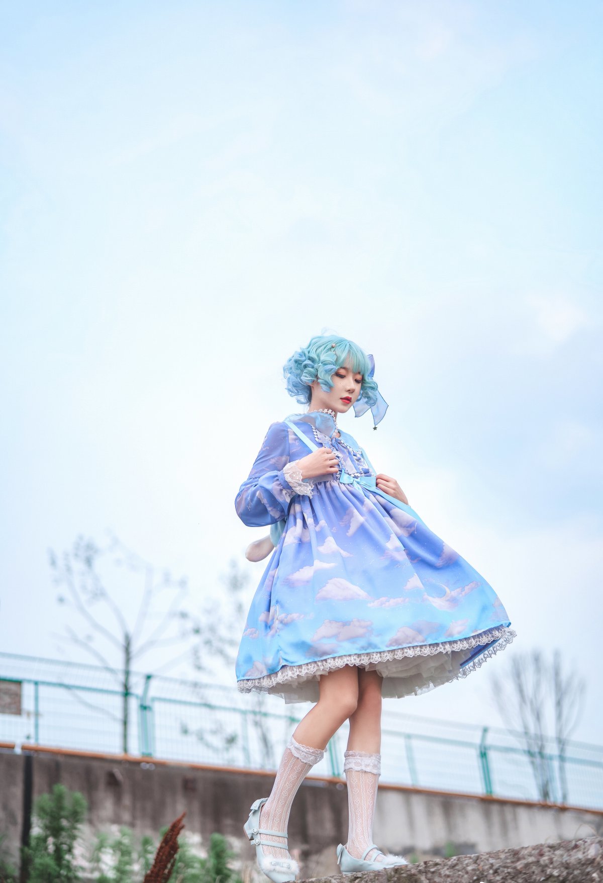 Coser@阿包也是兔娘 Vol.016 lolita蓝裙 0007