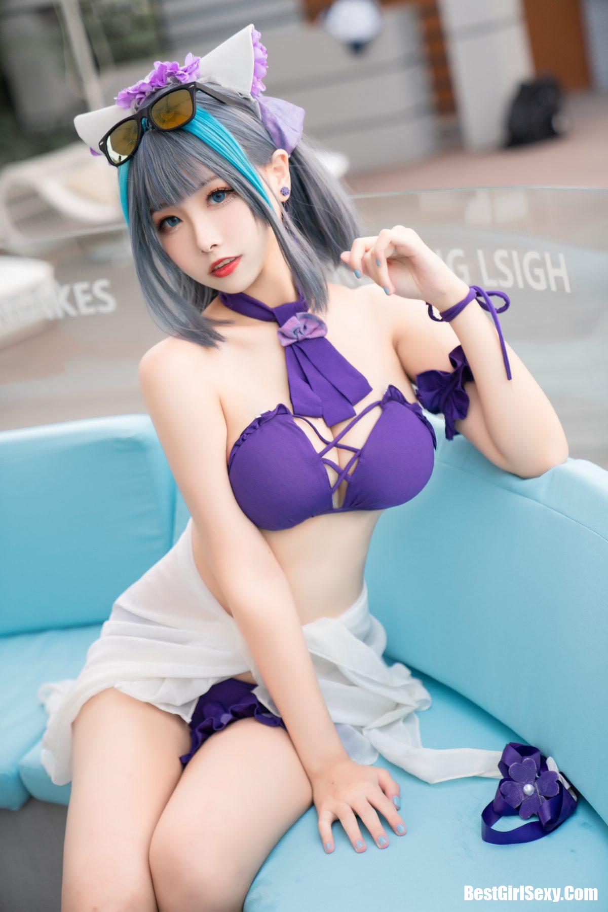 Coser@Momoko葵葵 Vol.017 柴郡水着 12