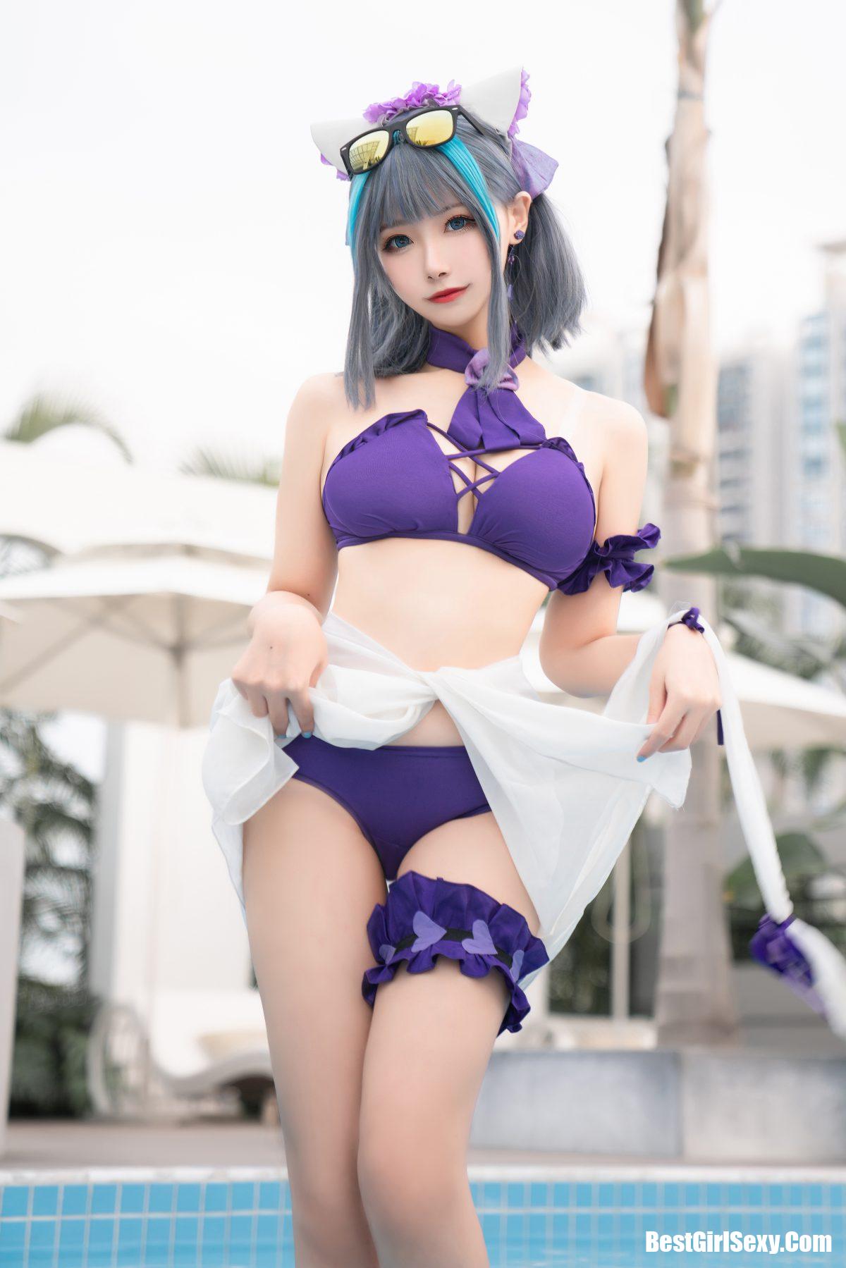 Coser@Momoko葵葵 Vol.017 柴郡水着 14