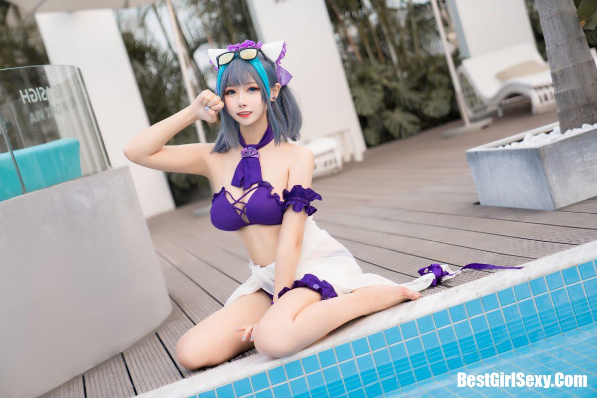 Coser@Momoko葵葵 Vol.017 柴郡水着 24