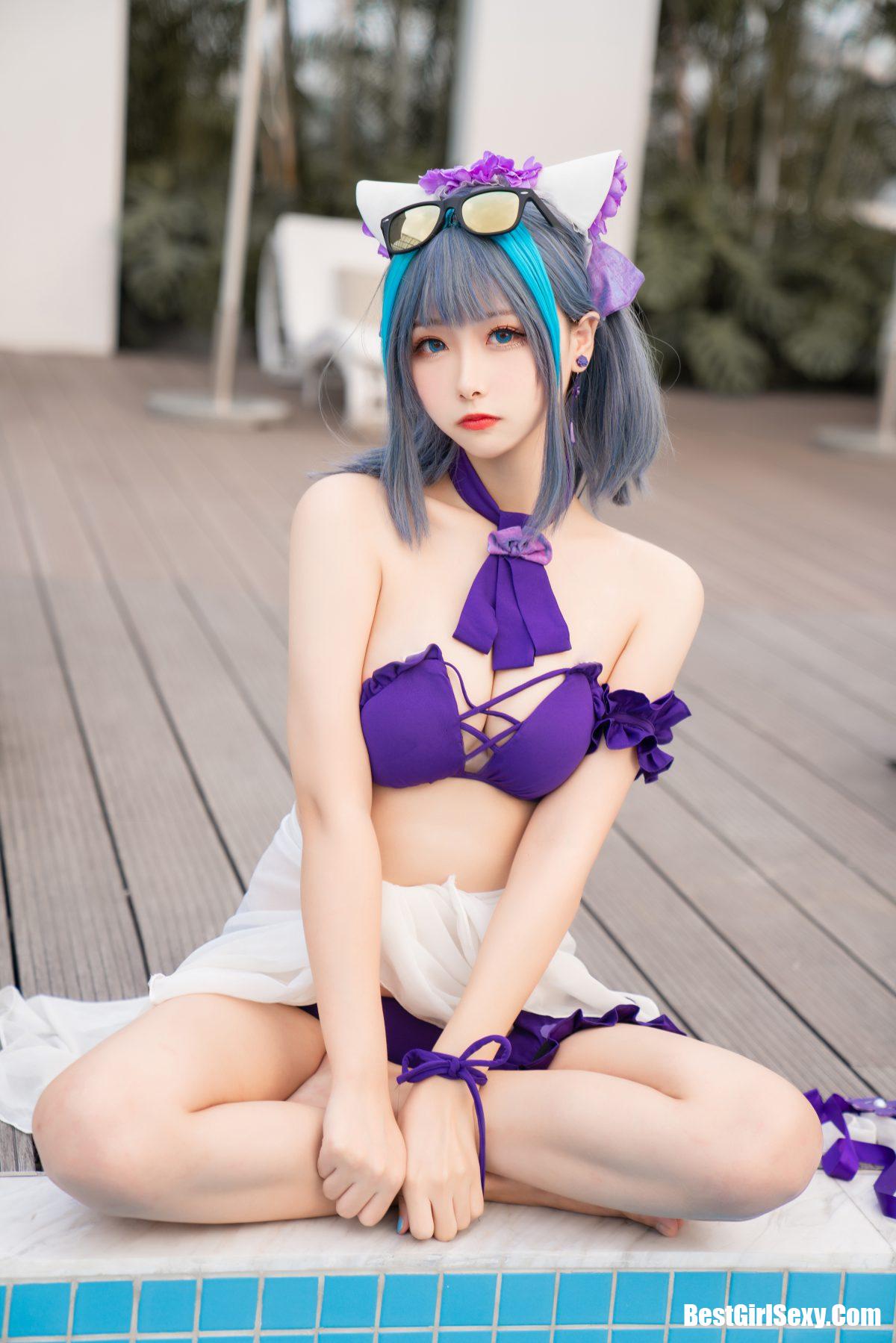 Coser@Momoko葵葵 Vol.017 柴郡水着 26