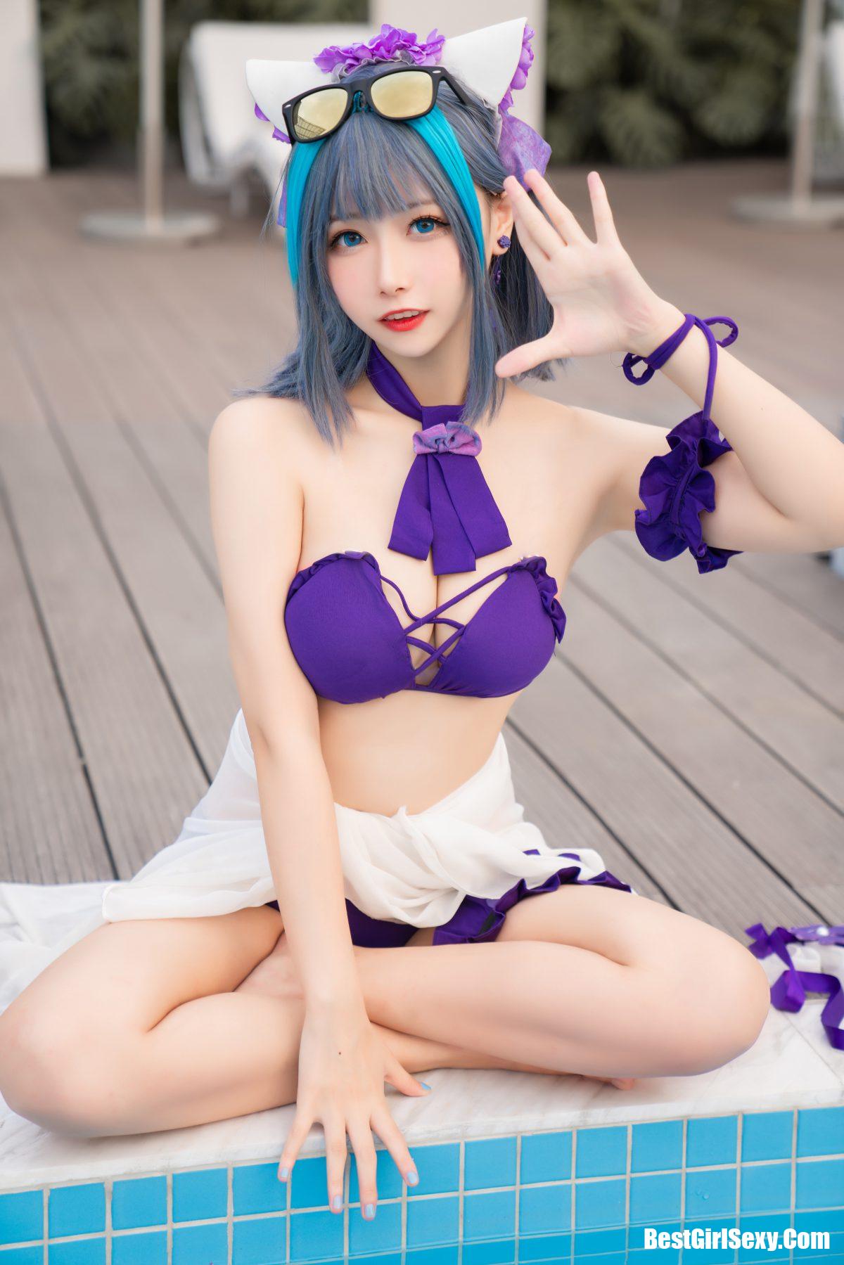 Coser@Momoko葵葵 Vol.017 柴郡水着 27