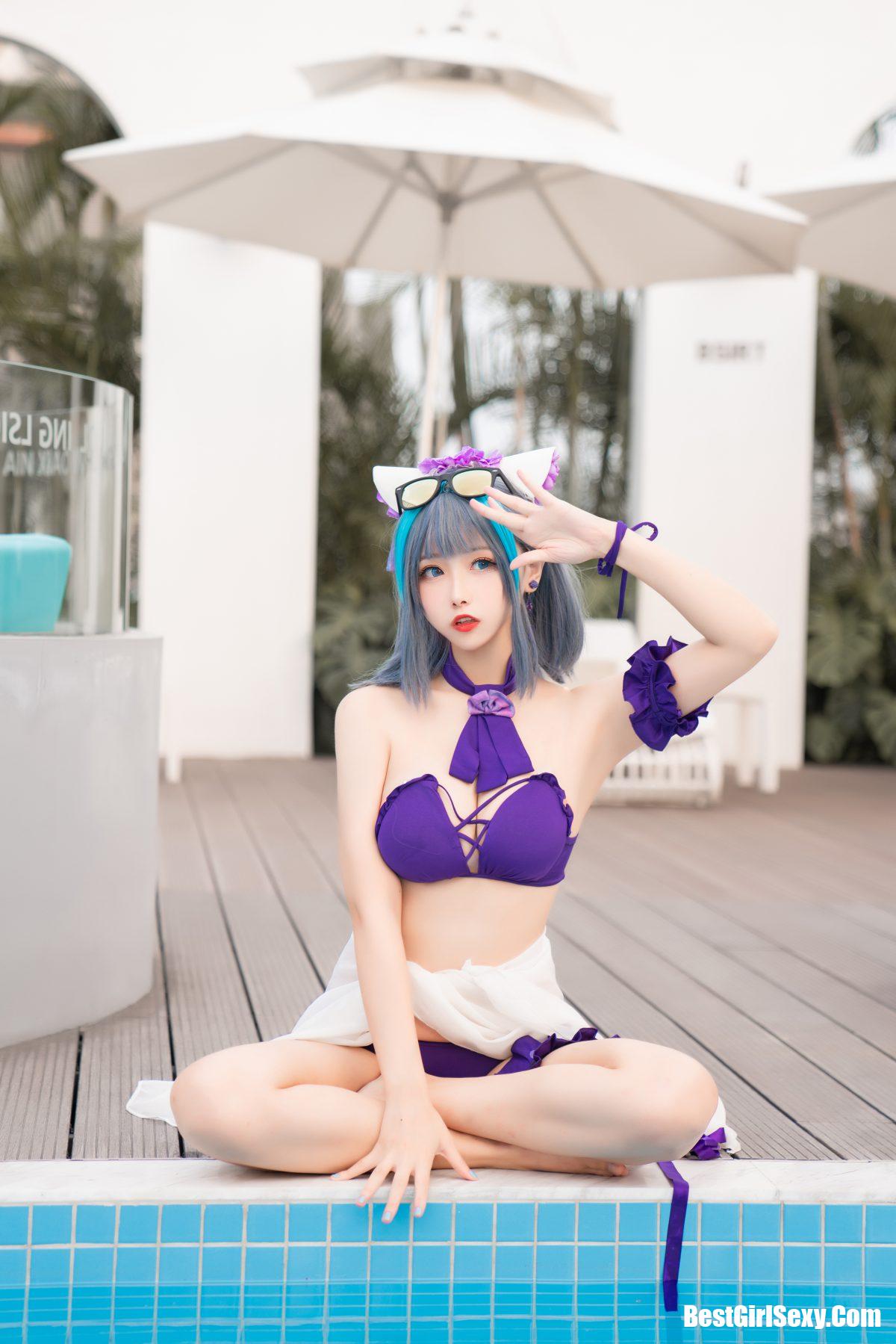 Coser@Momoko葵葵 Vol.017 柴郡水着 28