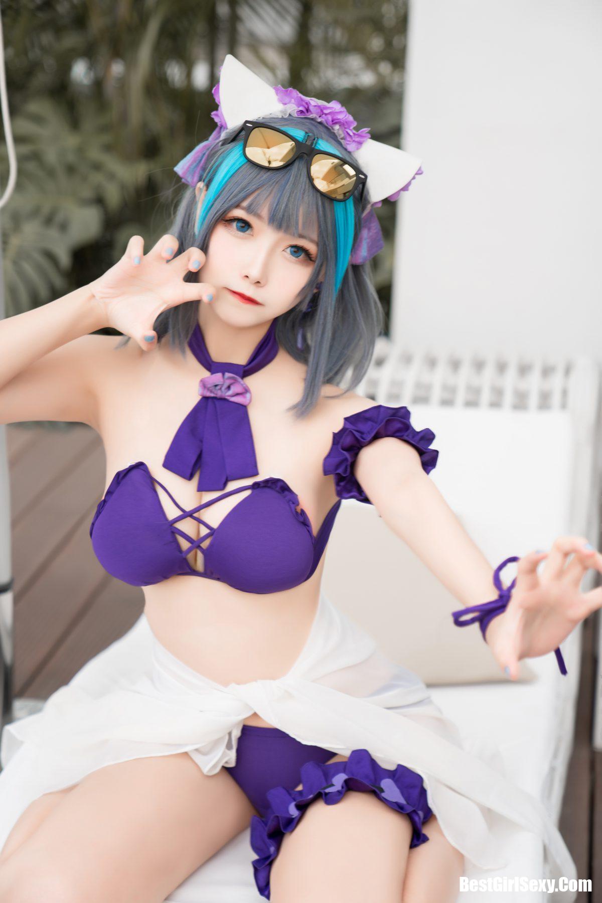 Coser@Momoko葵葵 Vol.017 柴郡水着 36