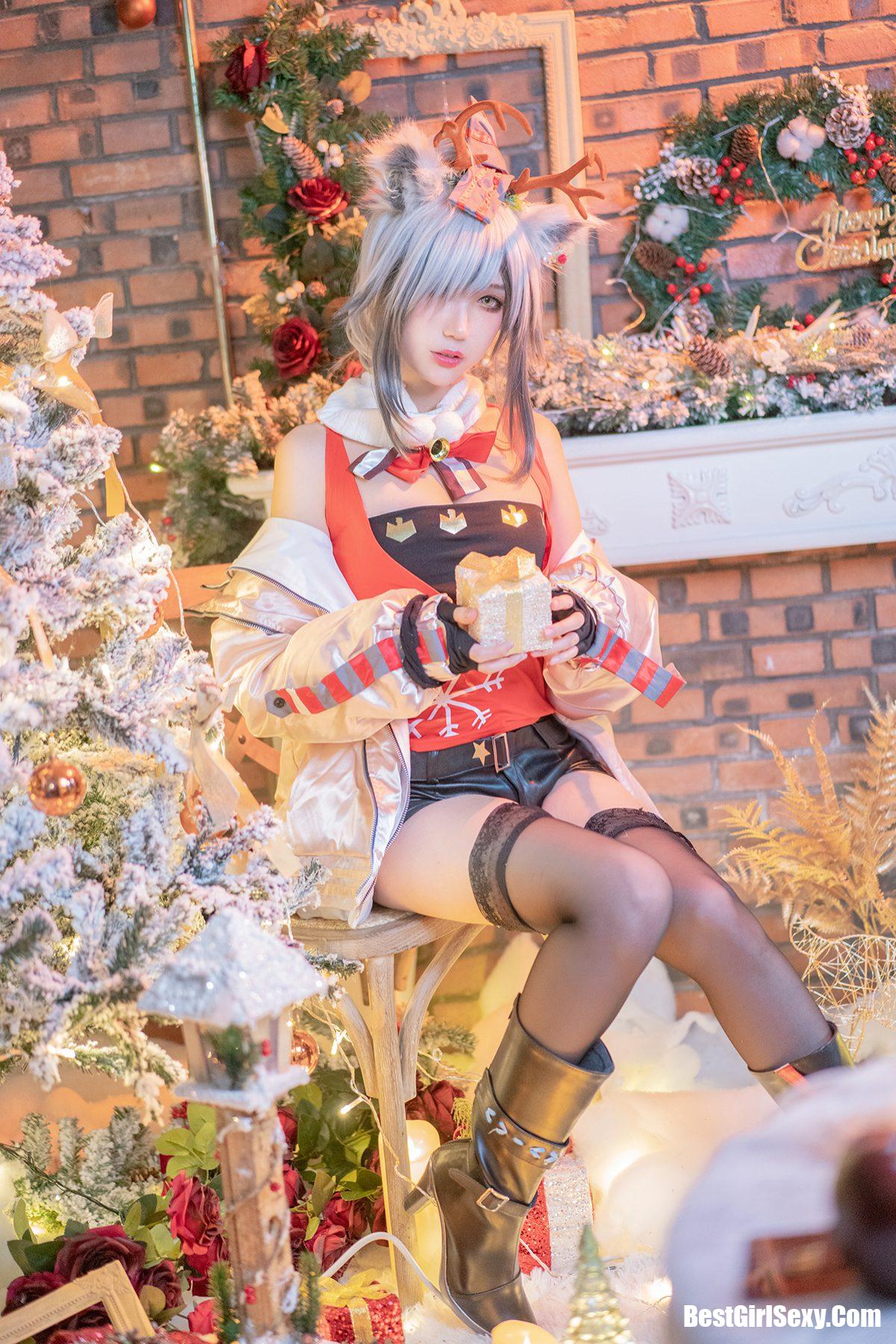 Coser@周叽是可爱兔兔 Vol.032 圣诞黑丝兽耳 0