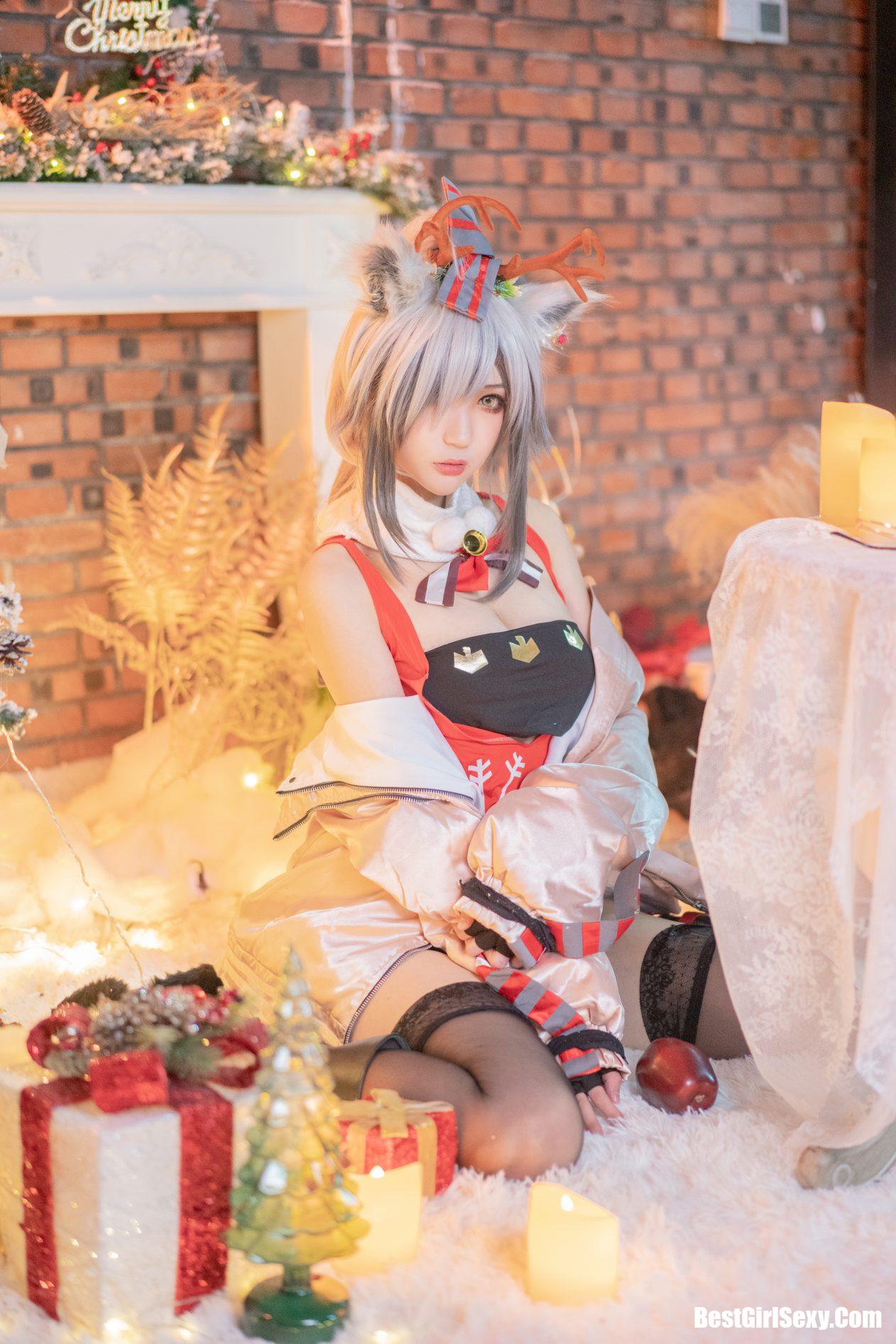 Coser@周叽是可爱兔兔 Vol.032 圣诞黑丝兽耳 8