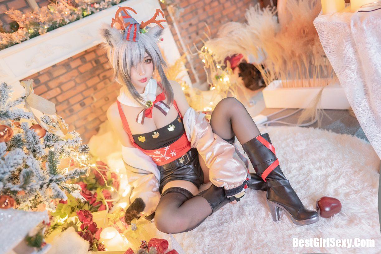 Coser@周叽是可爱兔兔 Vol.032 圣诞黑丝兽耳 9