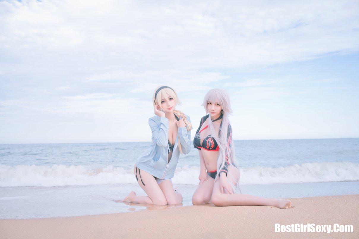 Coser@周叽是可爱兔兔 Vol.021 黑白贞双人泳衣 14