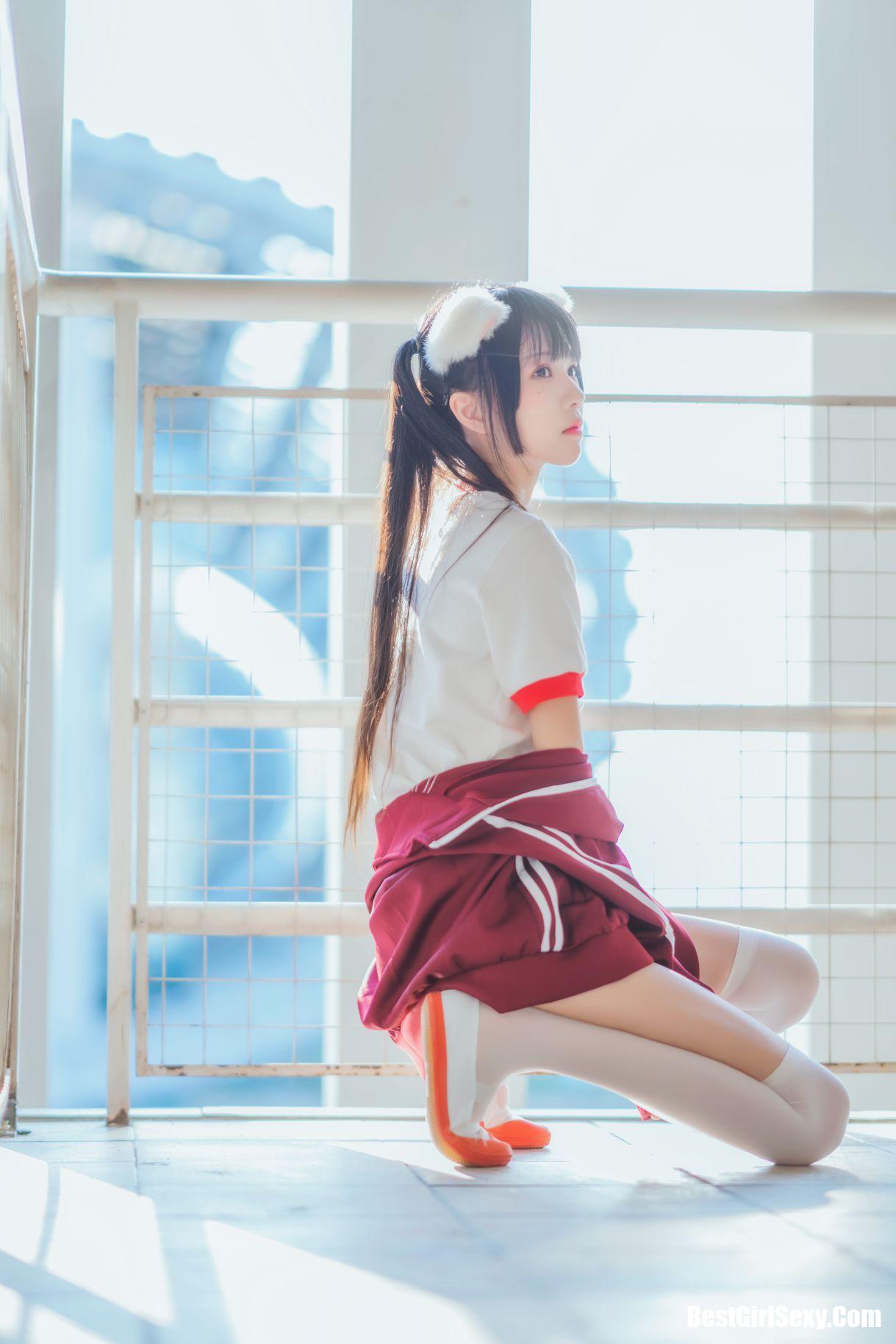 Coser@桜桃喵 Vol.091 红色体操服 15