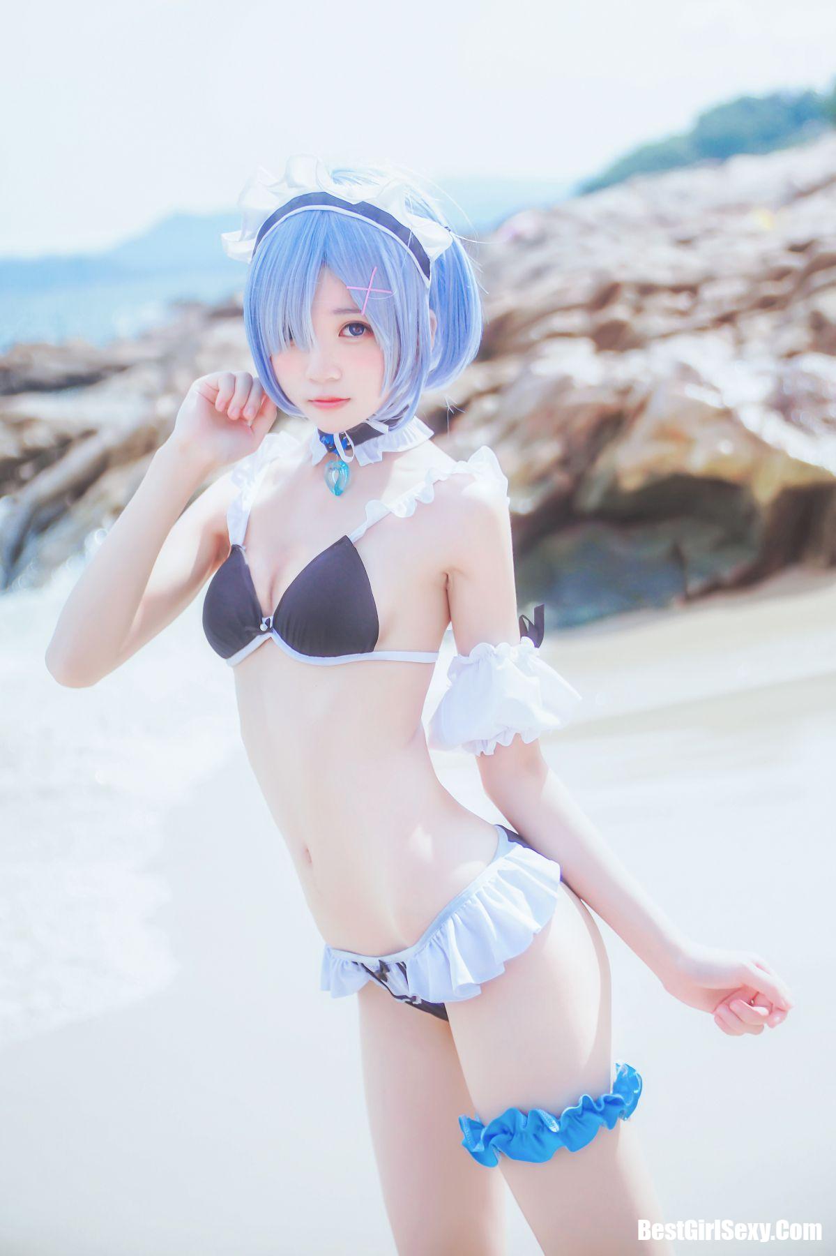 Coser@桜桃喵 Vol.036 蕾姆水着 8