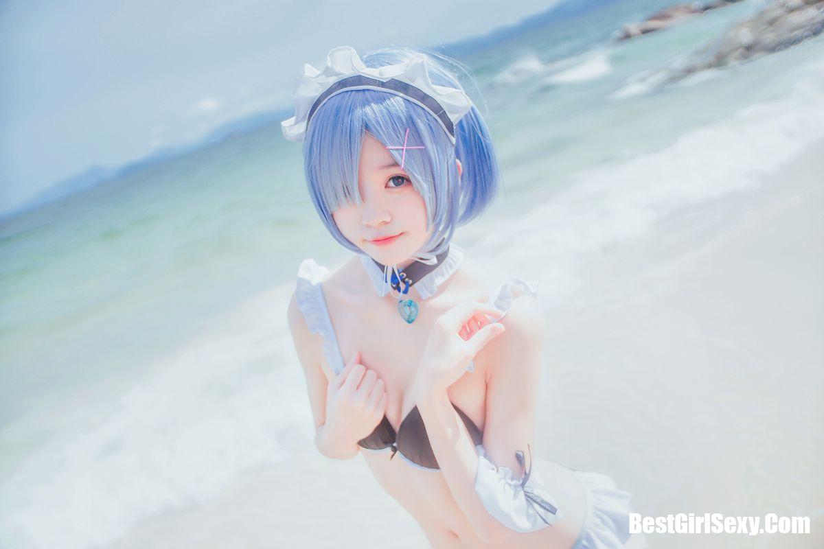 Coser@桜桃喵 Vol.036 蕾姆水着 13