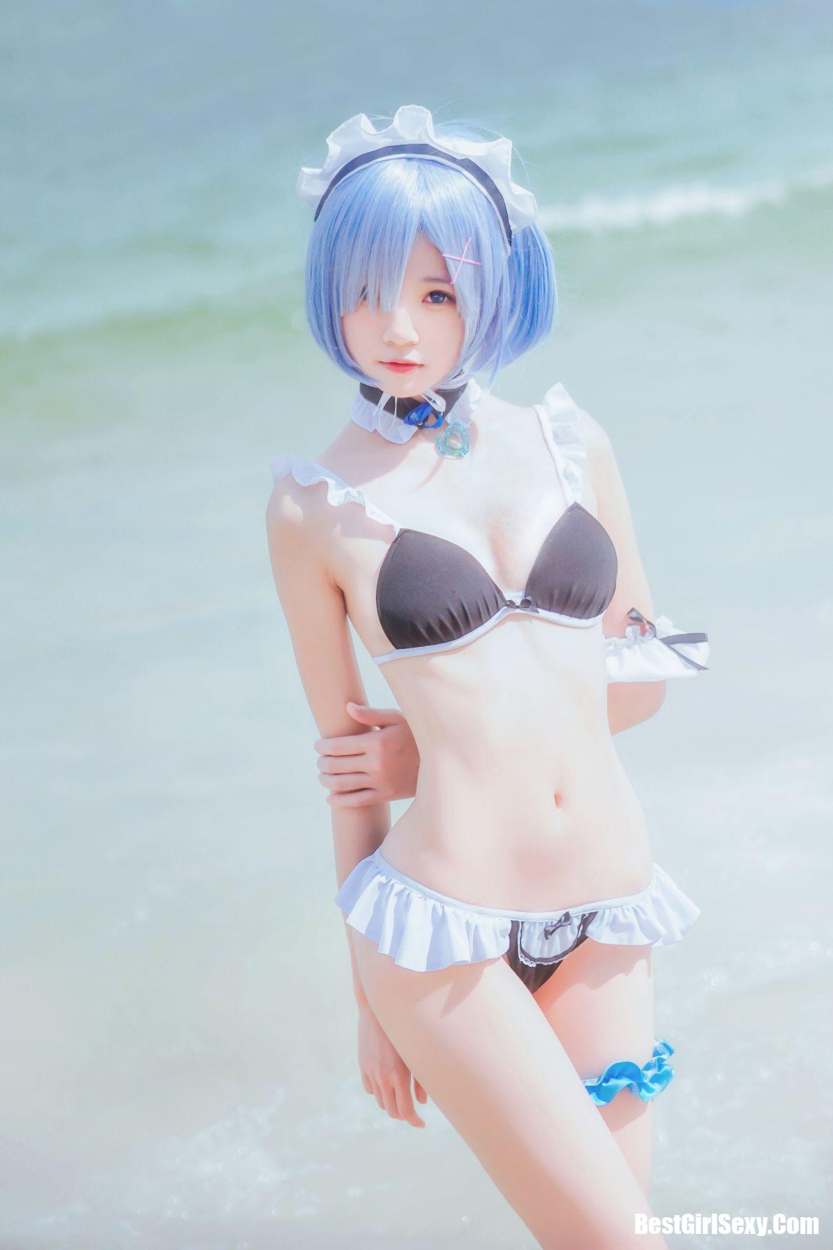 Coser@桜桃喵 Vol.036 蕾姆水着 14